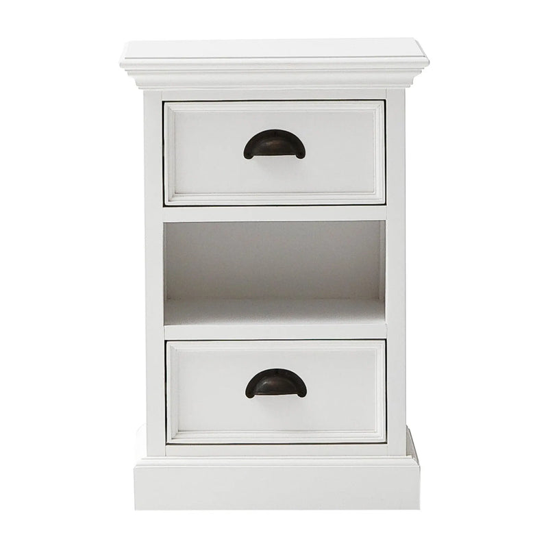 24" White Solid Wood Two Drawer Nightstand - GreatEagleInc