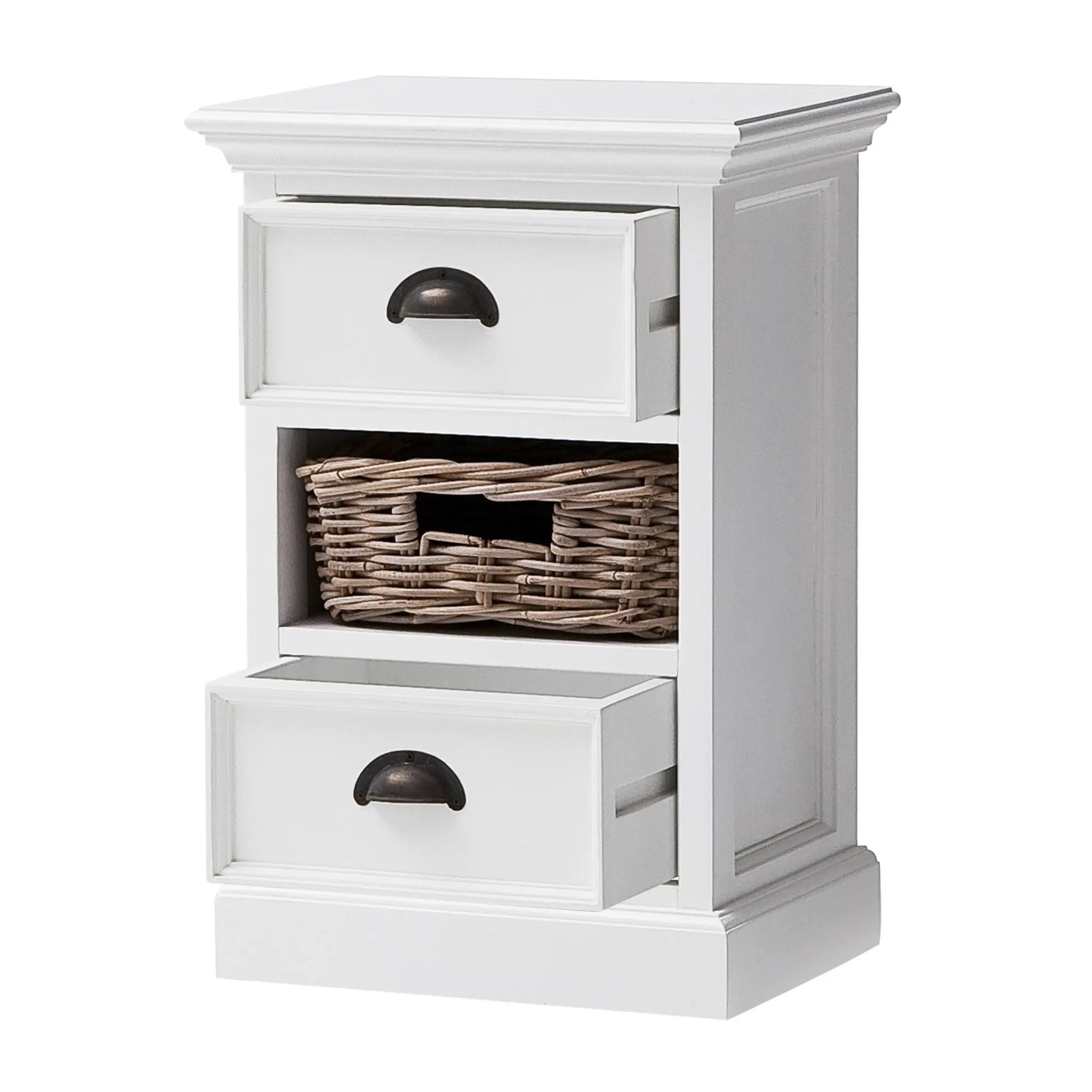 24" White Solid Wood Two Drawer Nightstand - GreatEagleInc