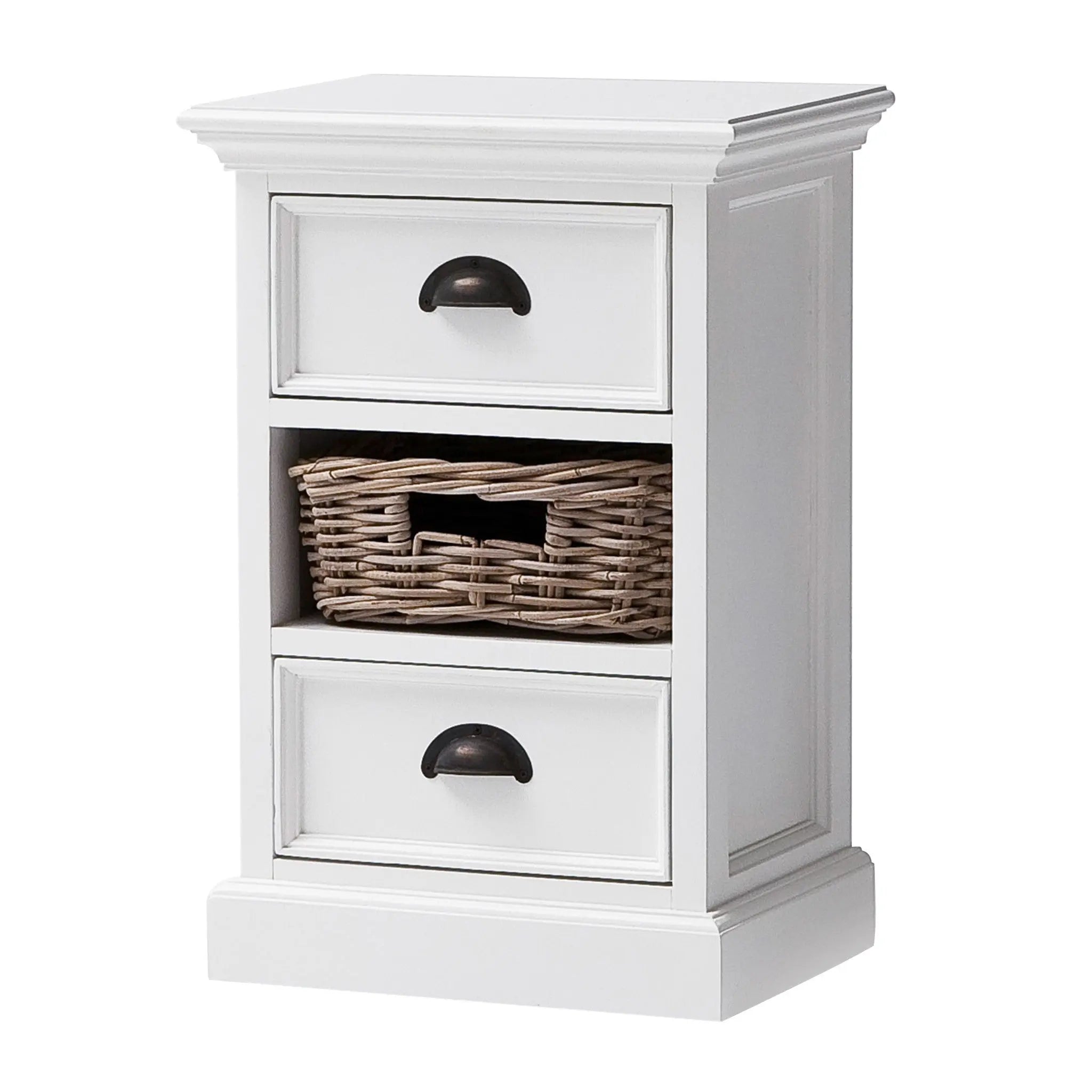 24" White Solid Wood Two Drawer Nightstand - GreatEagleInc