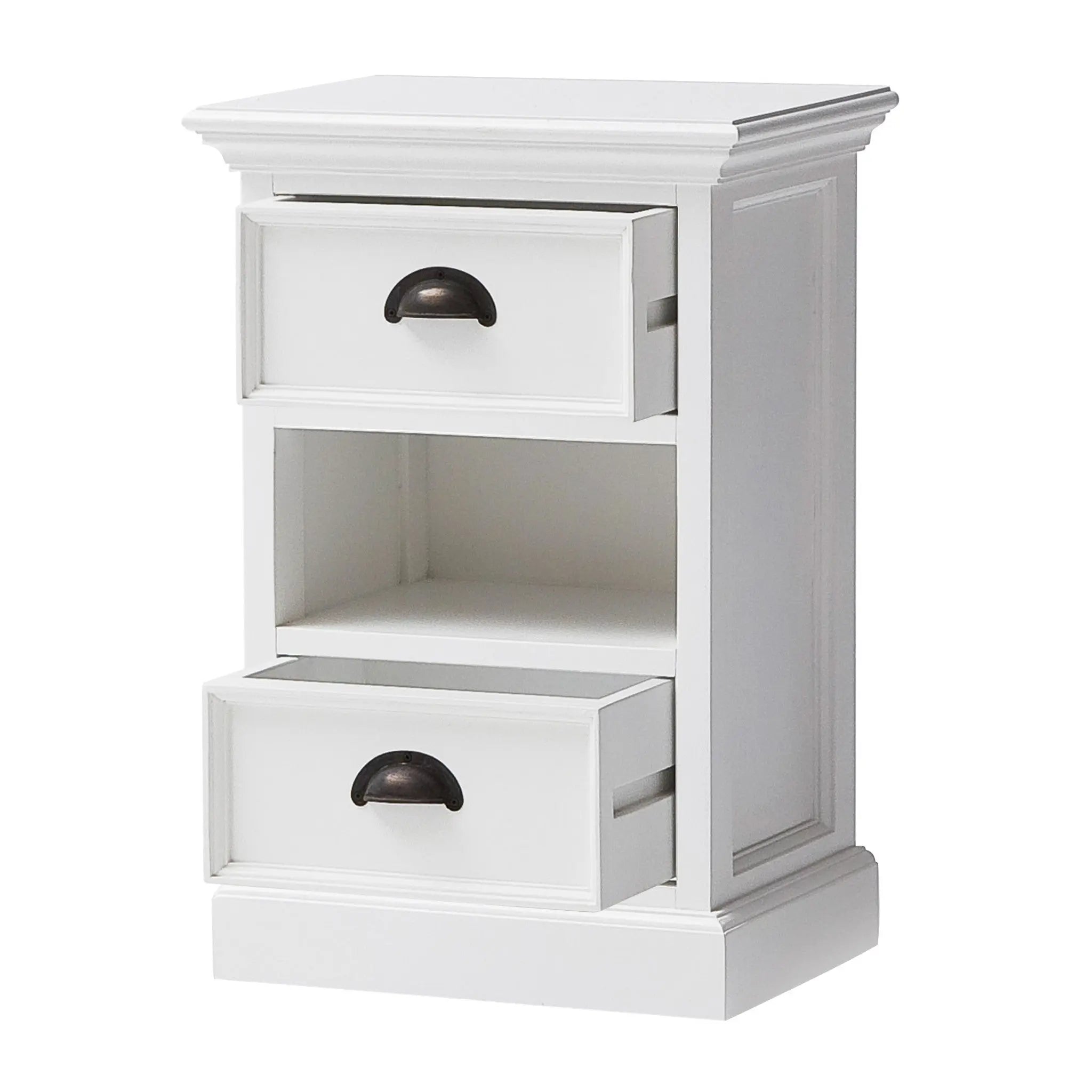 24" White Solid Wood Two Drawer Nightstand - GreatEagleInc