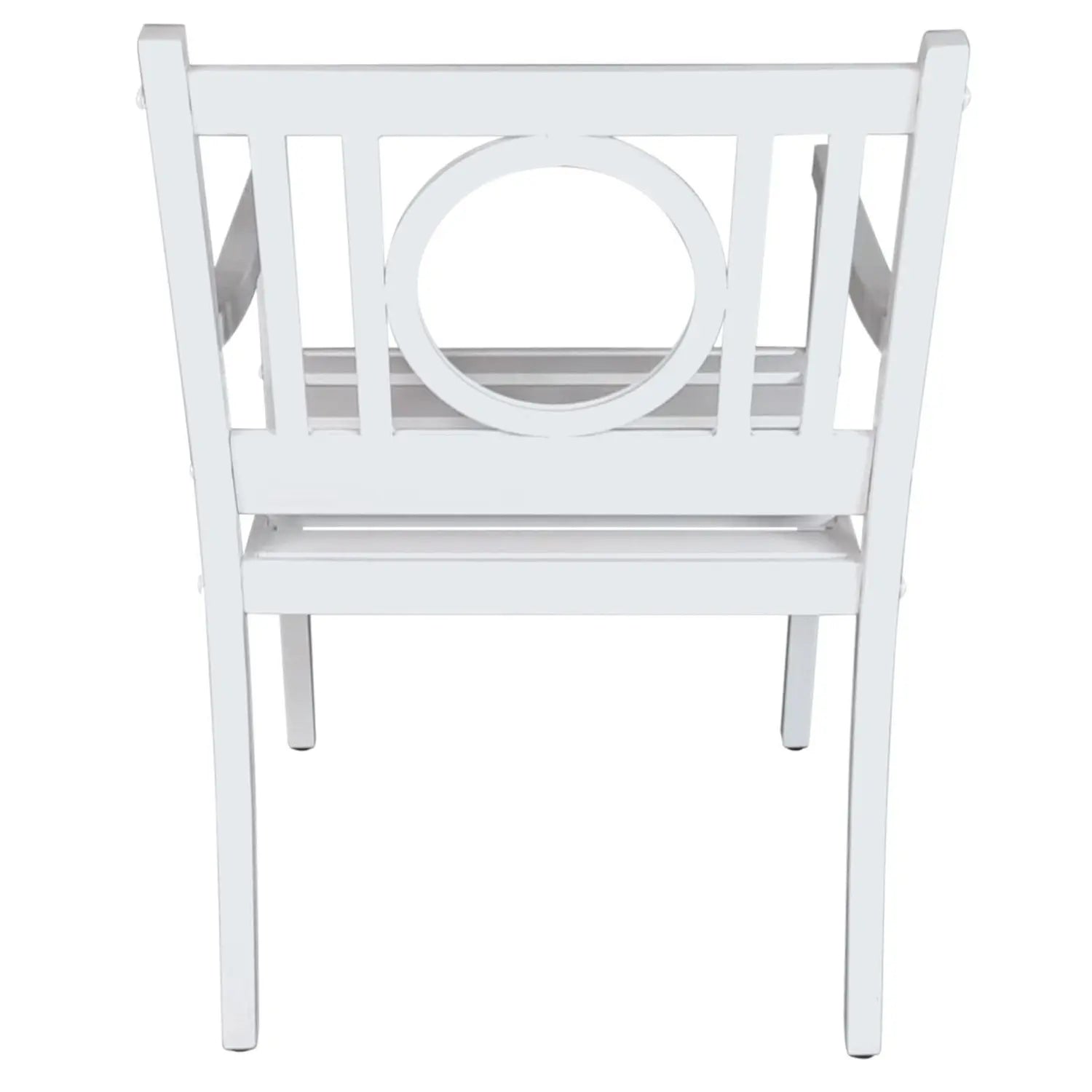24" White Steel Geo Back Outdoor Arm Chair Homeroots Outdoor