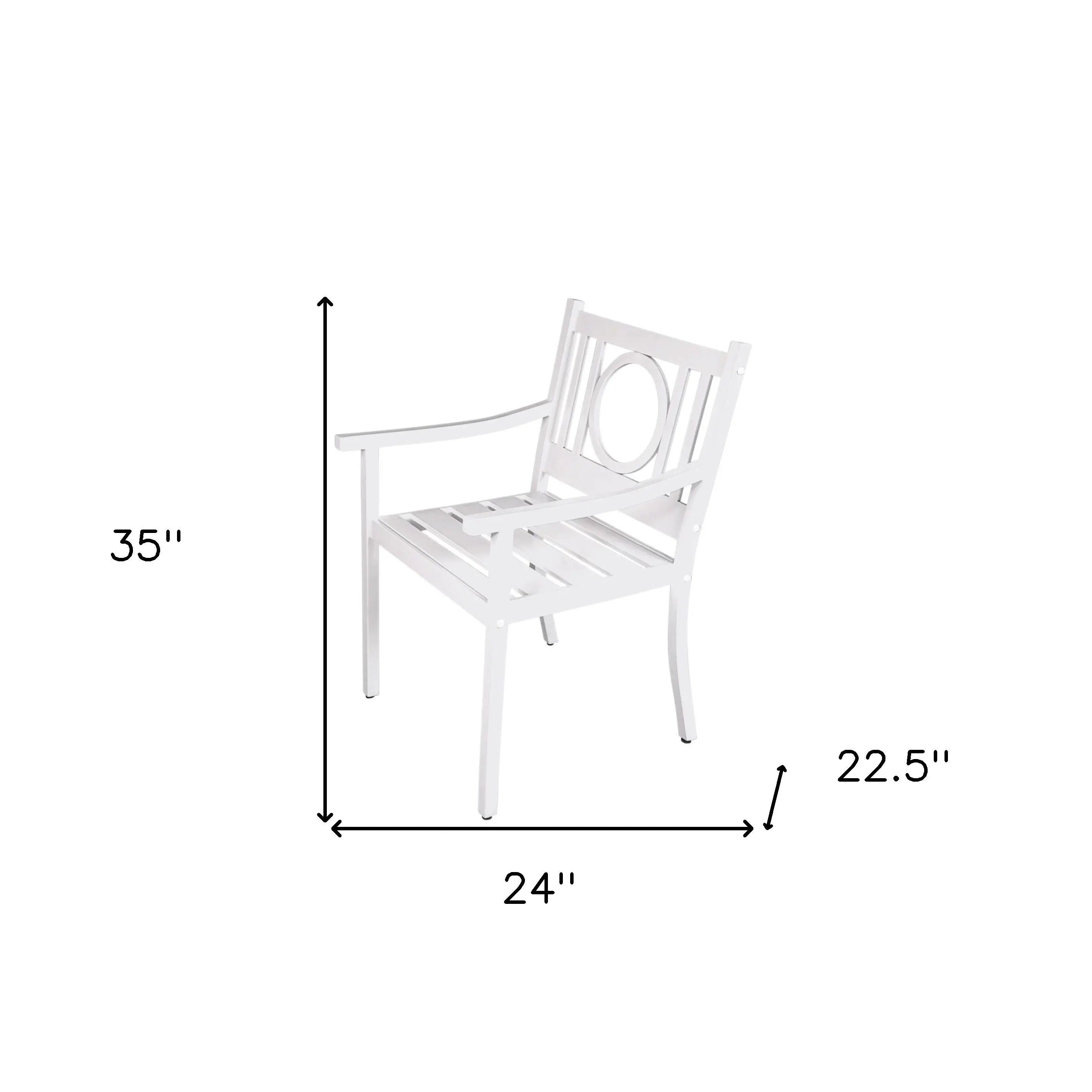 24" White Steel Geo Back Outdoor Arm Chair Homeroots Outdoor