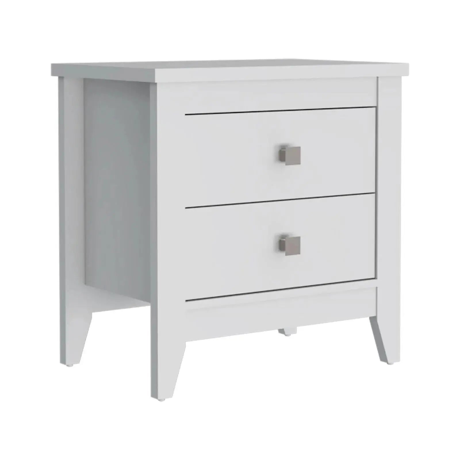 24" White Two Drawer Faux Wood Nightstand Homeroots Bed & Bath