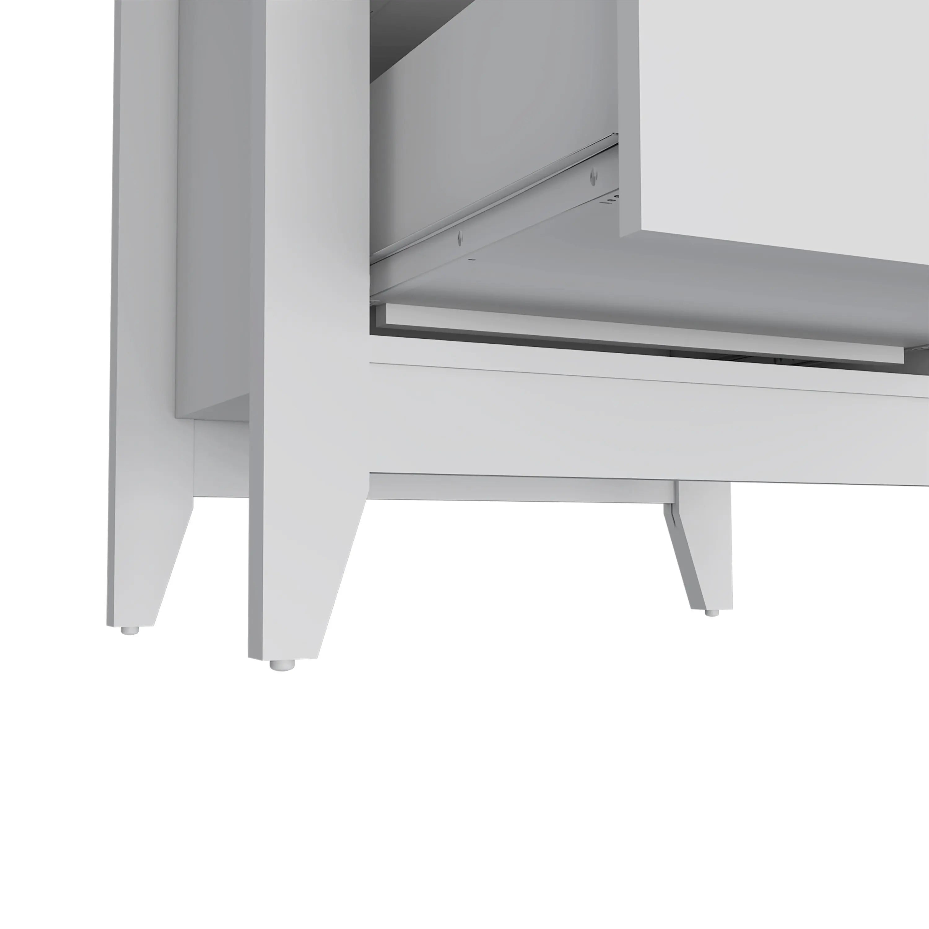 24" White Two Drawer Faux Wood Nightstand Homeroots Bed & Bath