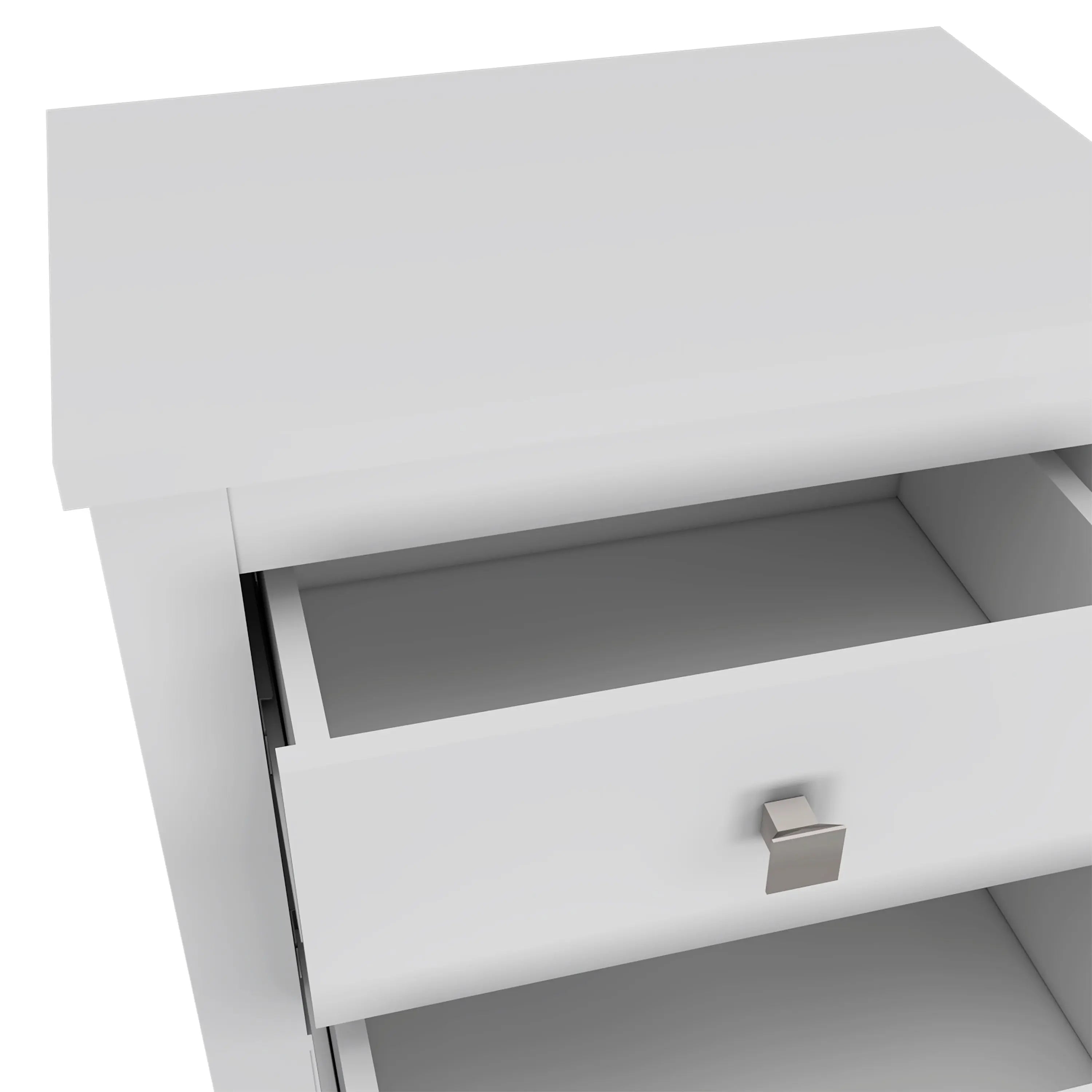 24" White Two Drawer Faux Wood Nightstand Homeroots Bed & Bath