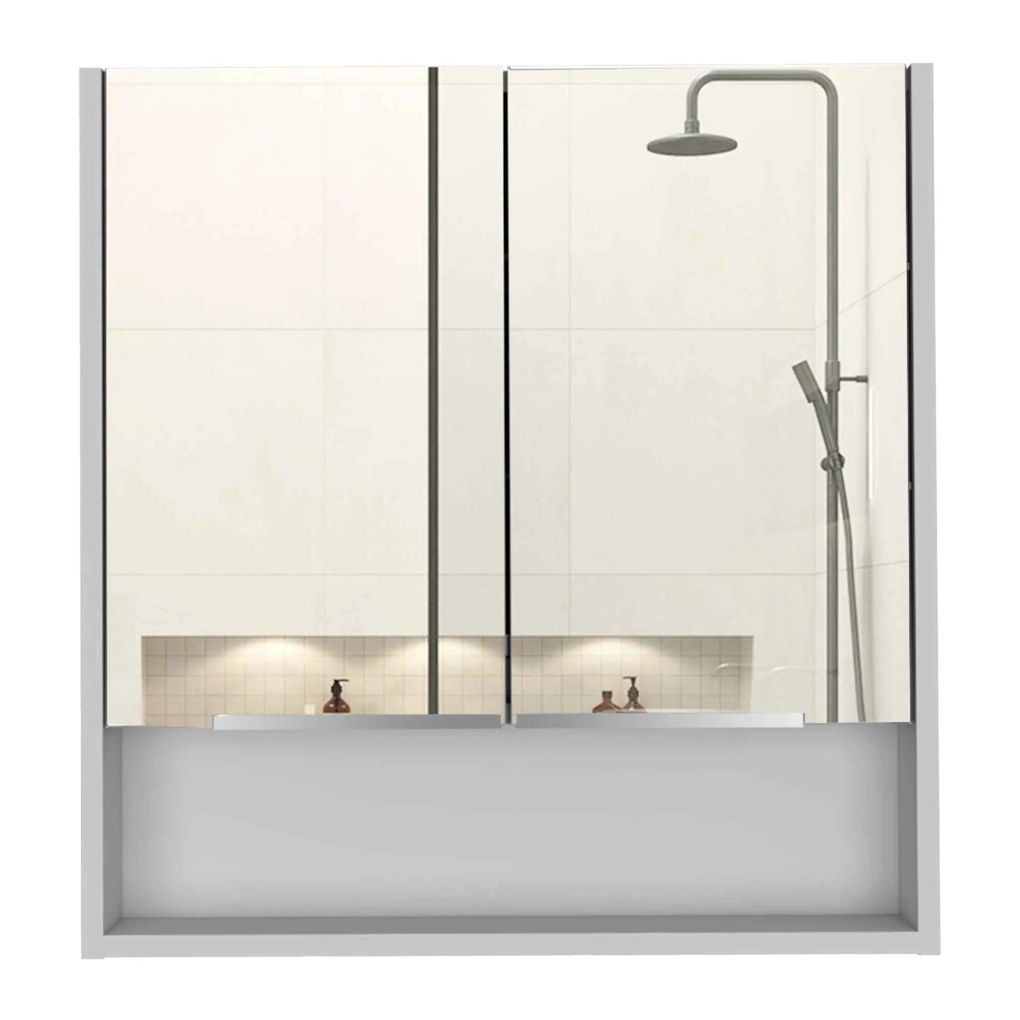 24" White Wood Floating Single Door Bathroom Vanity And Medicine Cabinet With Mirror Homeroots Bed & Bath