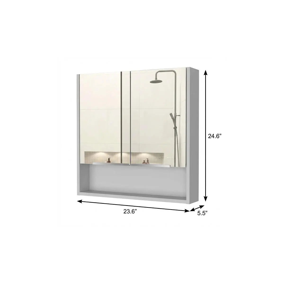 24" White Wood Floating Single Door Bathroom Vanity And Medicine Cabinet With Mirror Homeroots Bed & Bath