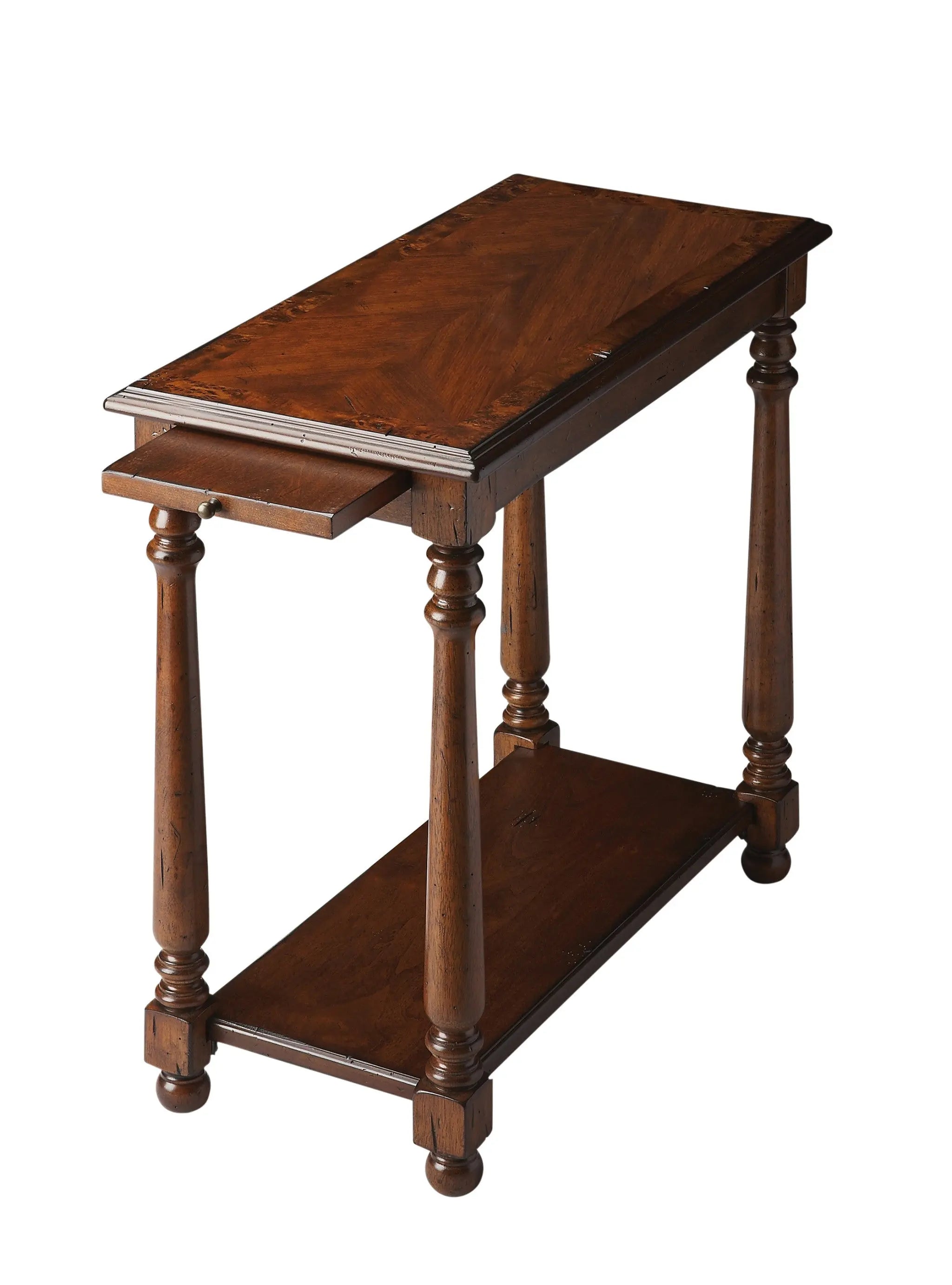24" Wood Brown End Table With Shelf Homeroots Living Room