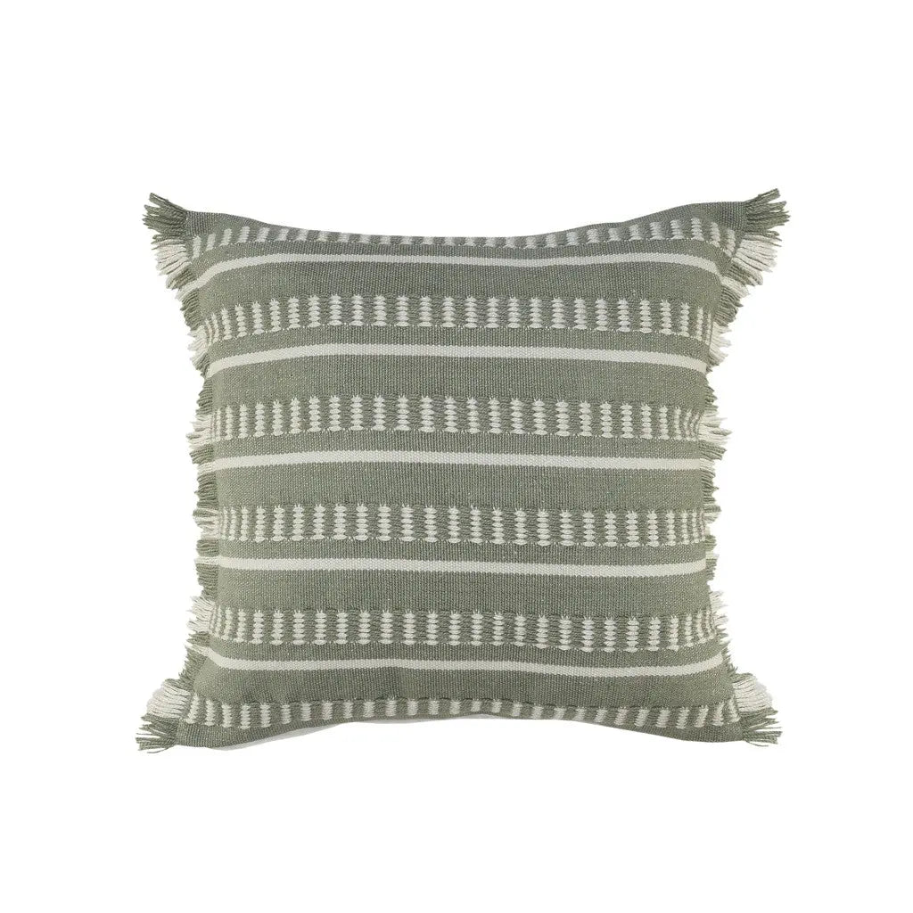 24" X 24" Green Zippered Coastal Indoor Outdoor Throw Pillow Homeroots Outdoor