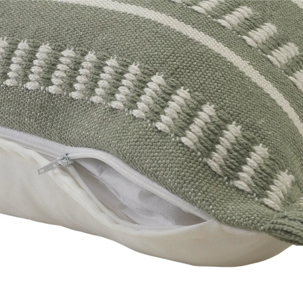 24" X 24" Green Zippered Coastal Indoor Outdoor Throw Pillow Homeroots Outdoor