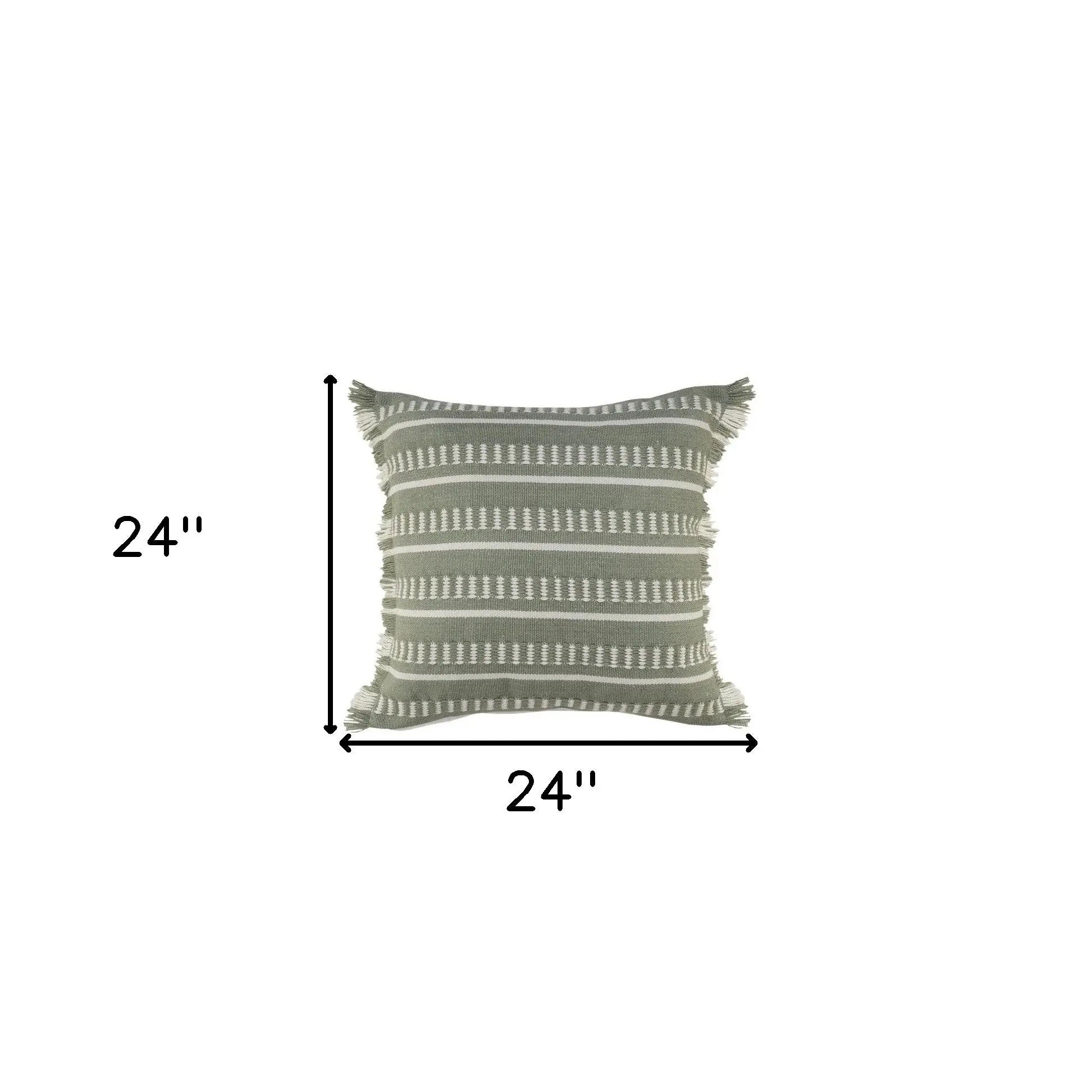 24" X 24" Green Zippered Coastal Indoor Outdoor Throw Pillow Homeroots Outdoor