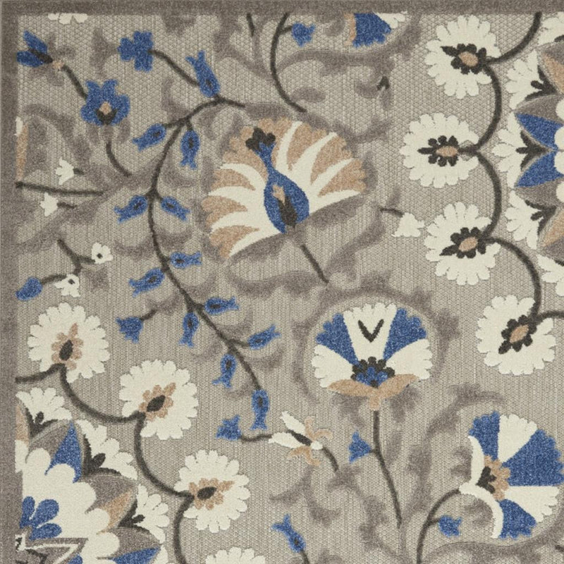 5' X 7' Blue And Gray Indoor Outdoor Area Rug - GreatEagleInc