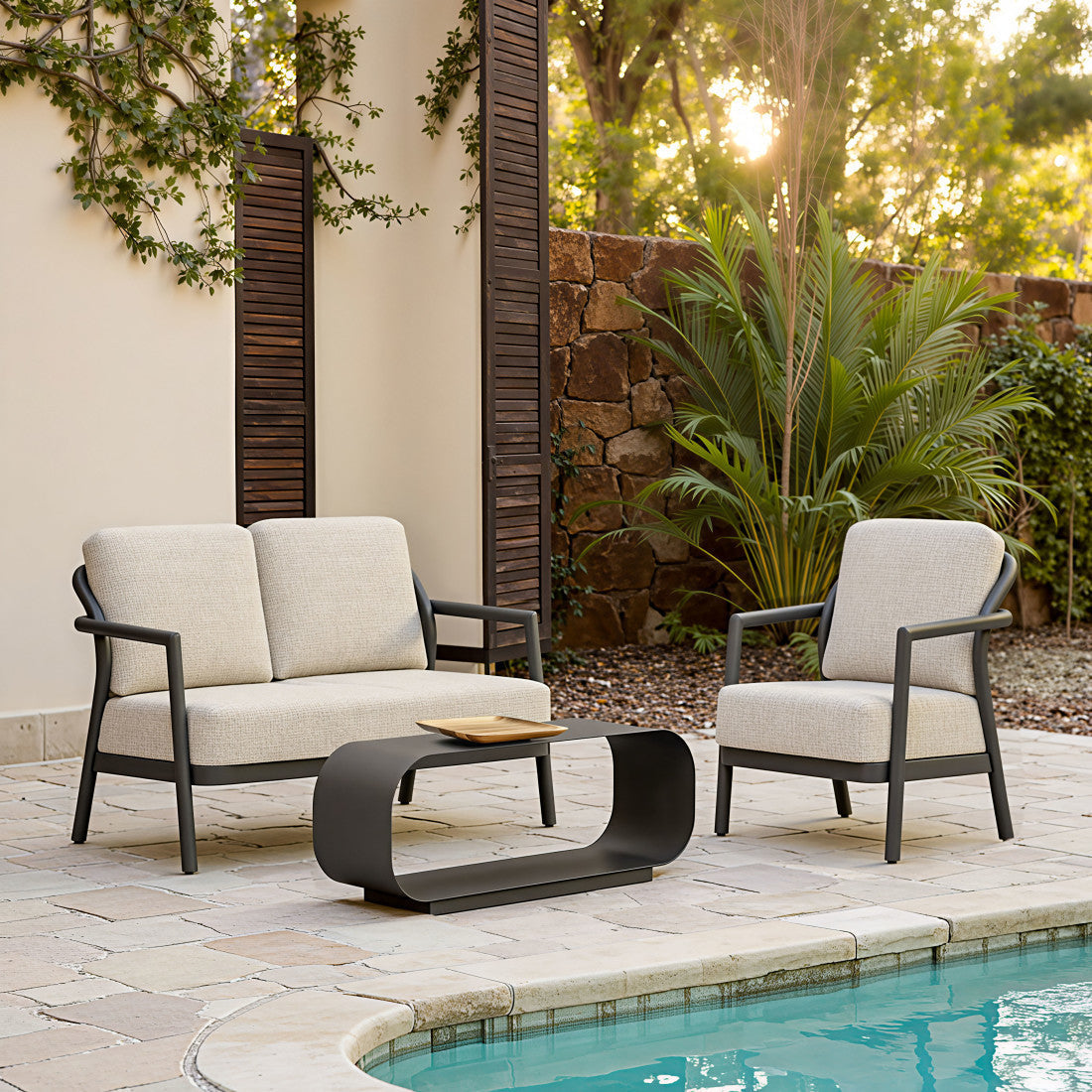 25" Beige and Black Fabric Arm Chair Homeroots Living Room
