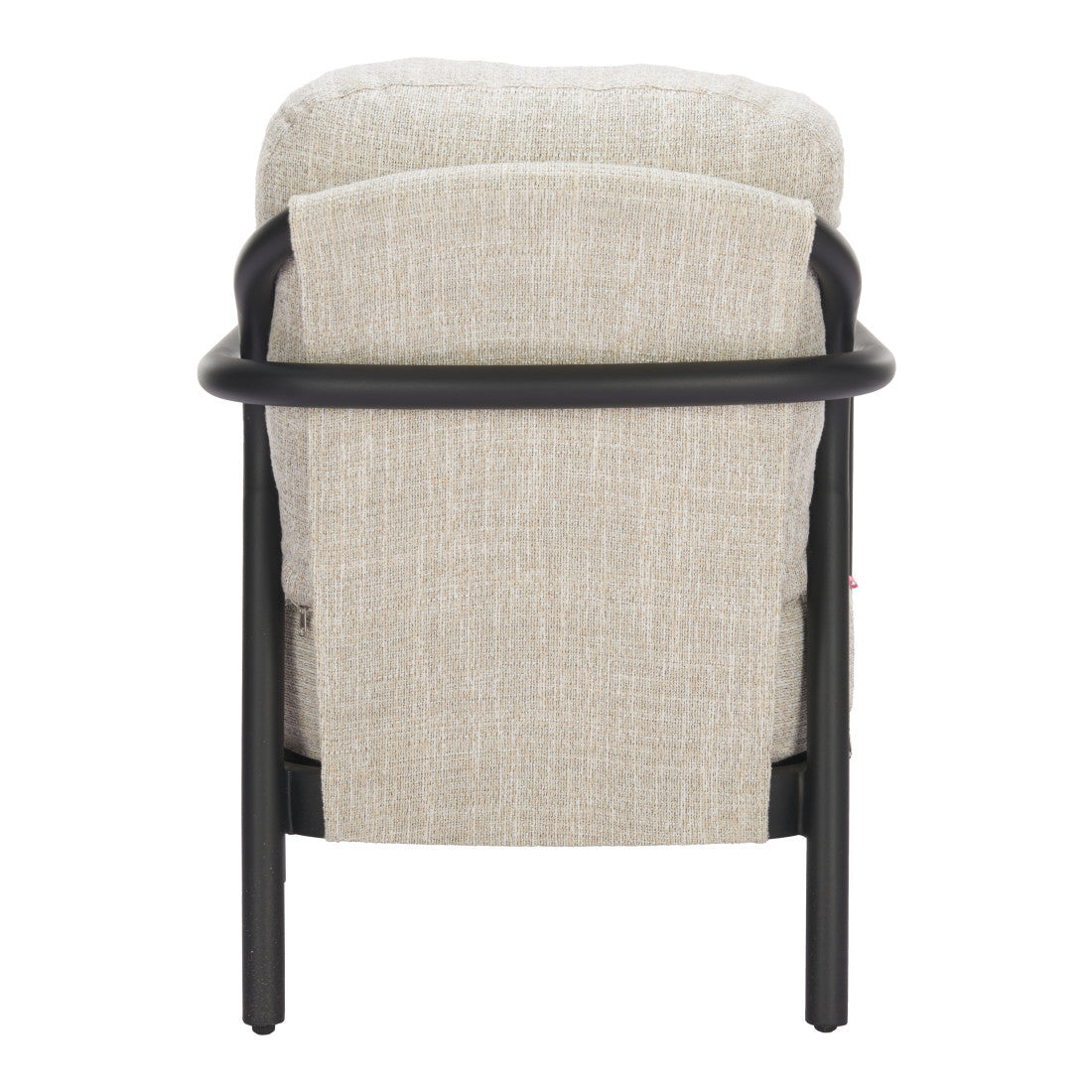 25" Beige and Black Fabric Arm Chair Homeroots Living Room