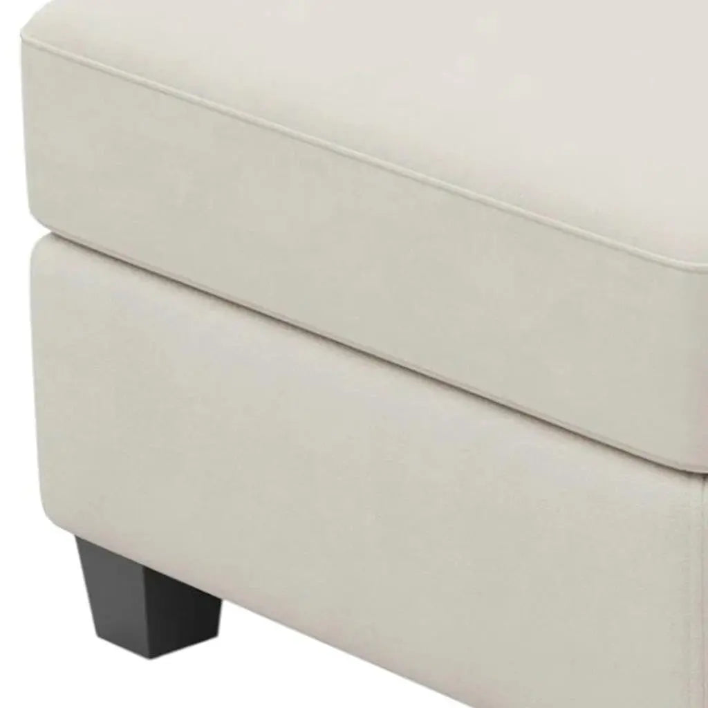 25" Beige and Black Velvet Storage Ottoman Homeroots Living Room