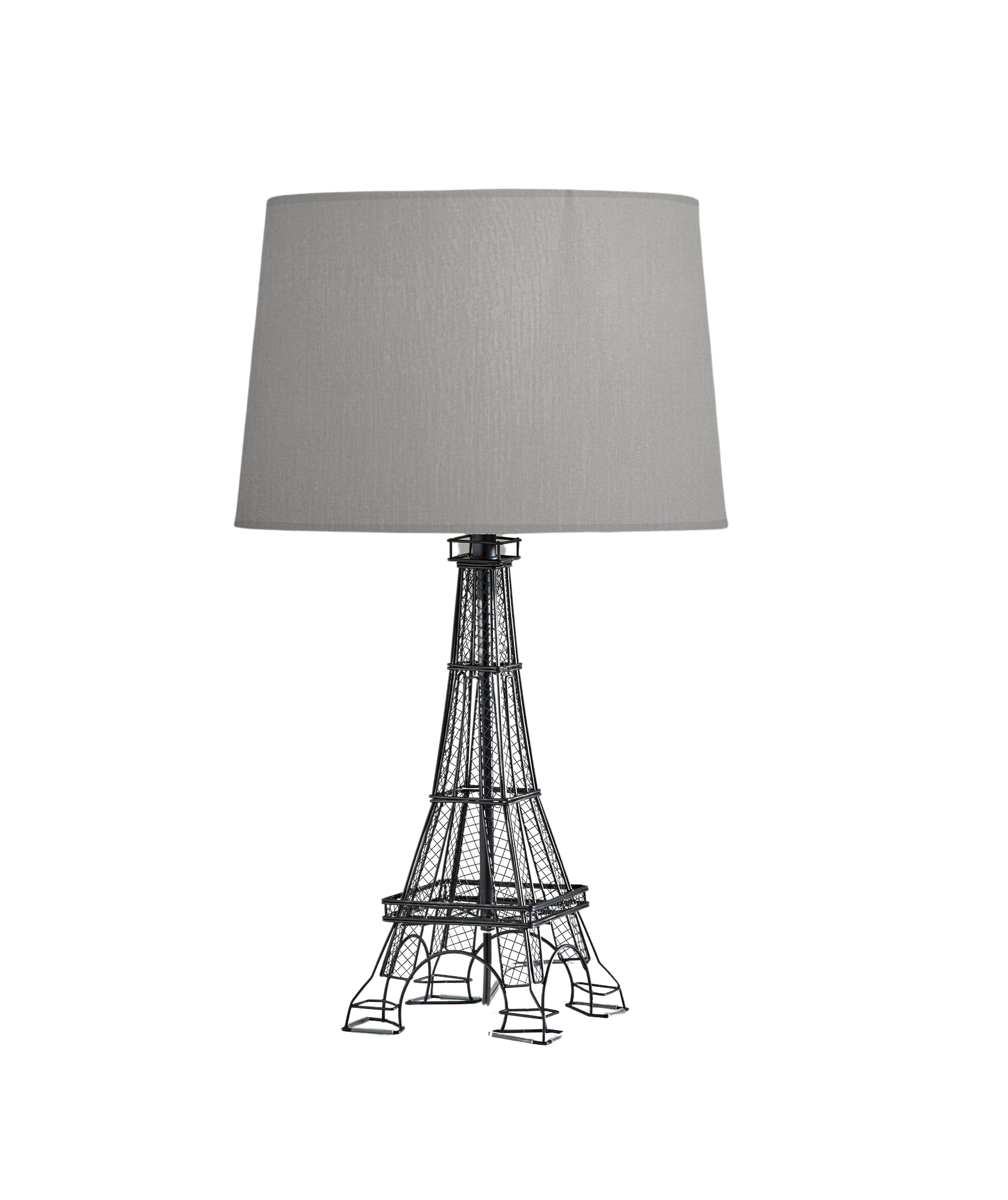25" Black Acrylic Paris Desk Table Lamp With Gray Drum Shade - GreatEagleInc
