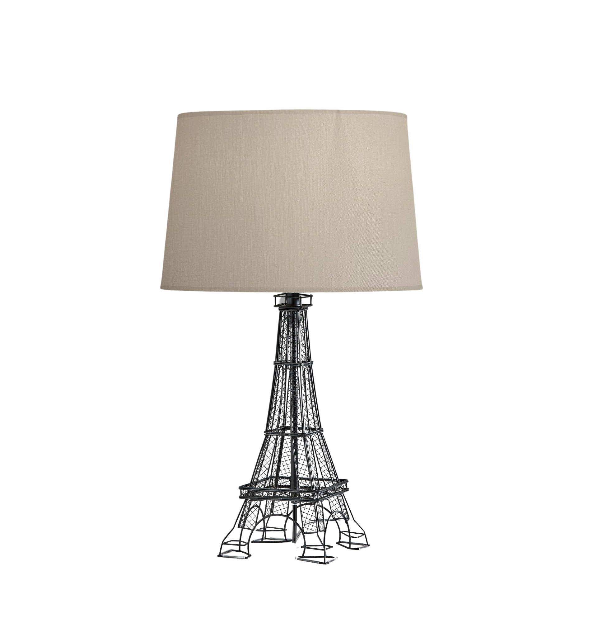 25" Black Acrylic Paris Desk Table Lamp With White Drum Shade - GreatEagleInc
