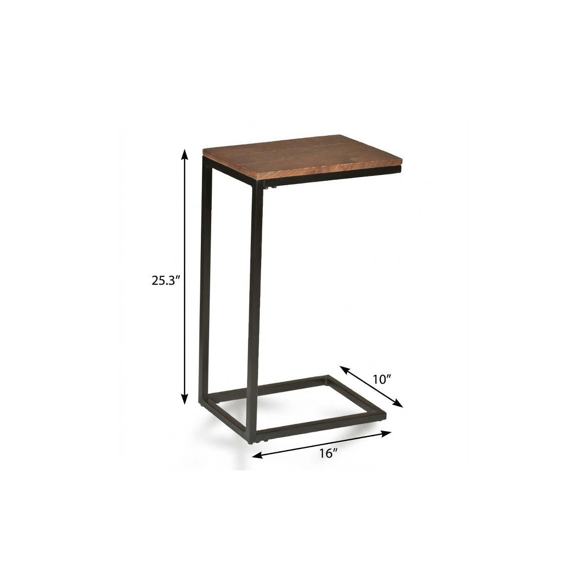 25" Black And Chestnut Solid Wood Rectangular End Table Homeroots Living Room