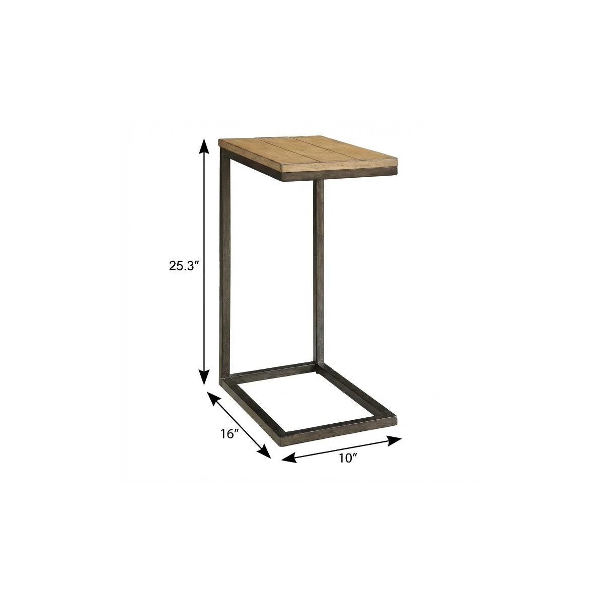 25" Black And Oak Solid Wood Rectangular End Table Homeroots Living Room