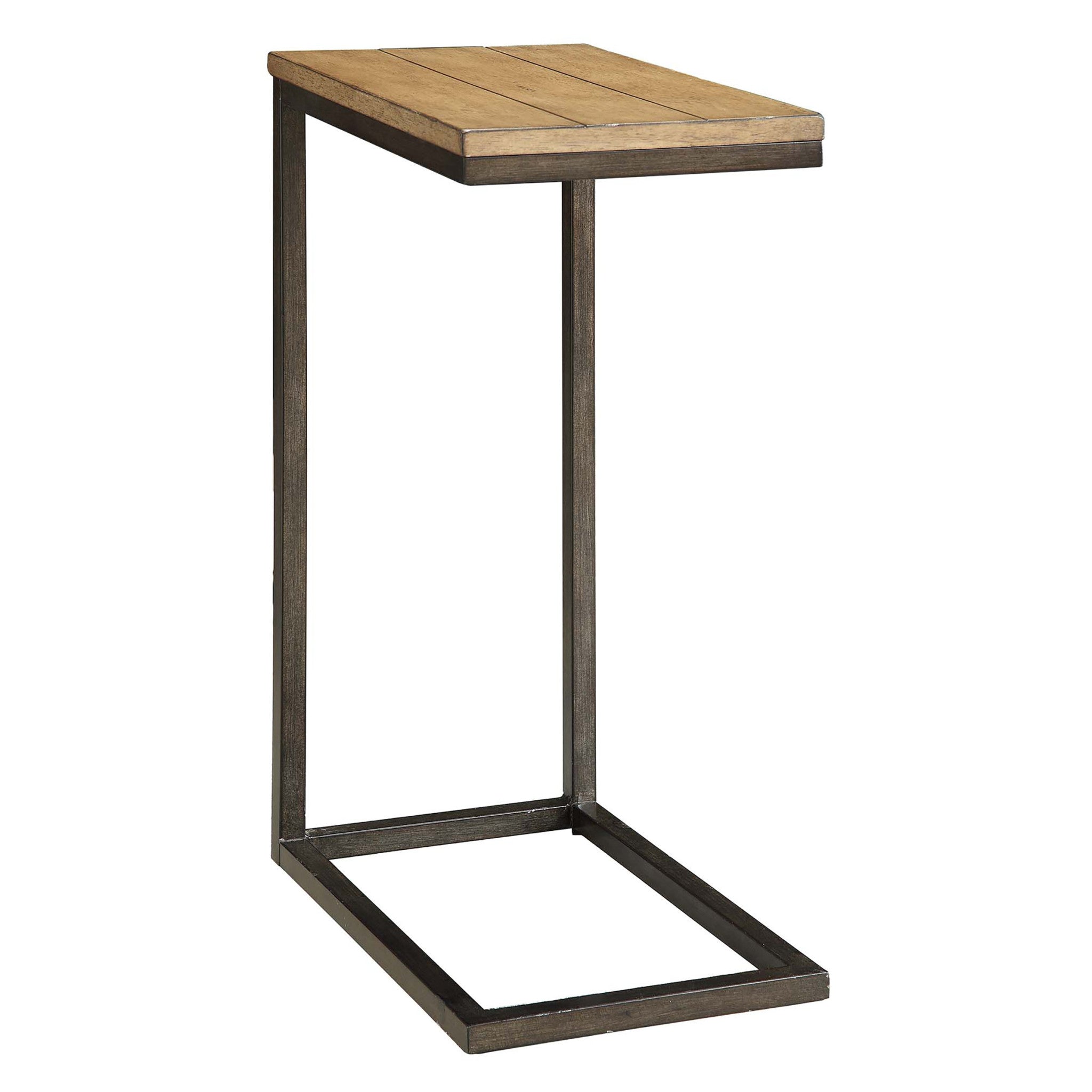 25" Black And Oak Solid Wood Rectangular End Table Homeroots Living Room