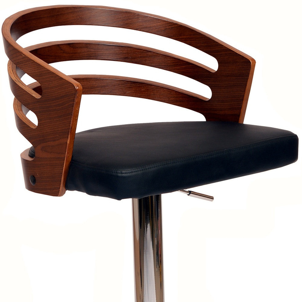 25" Black And Silver Iron Swivel Low Back Adjustable Height Bar Chair - GreatEagleInc