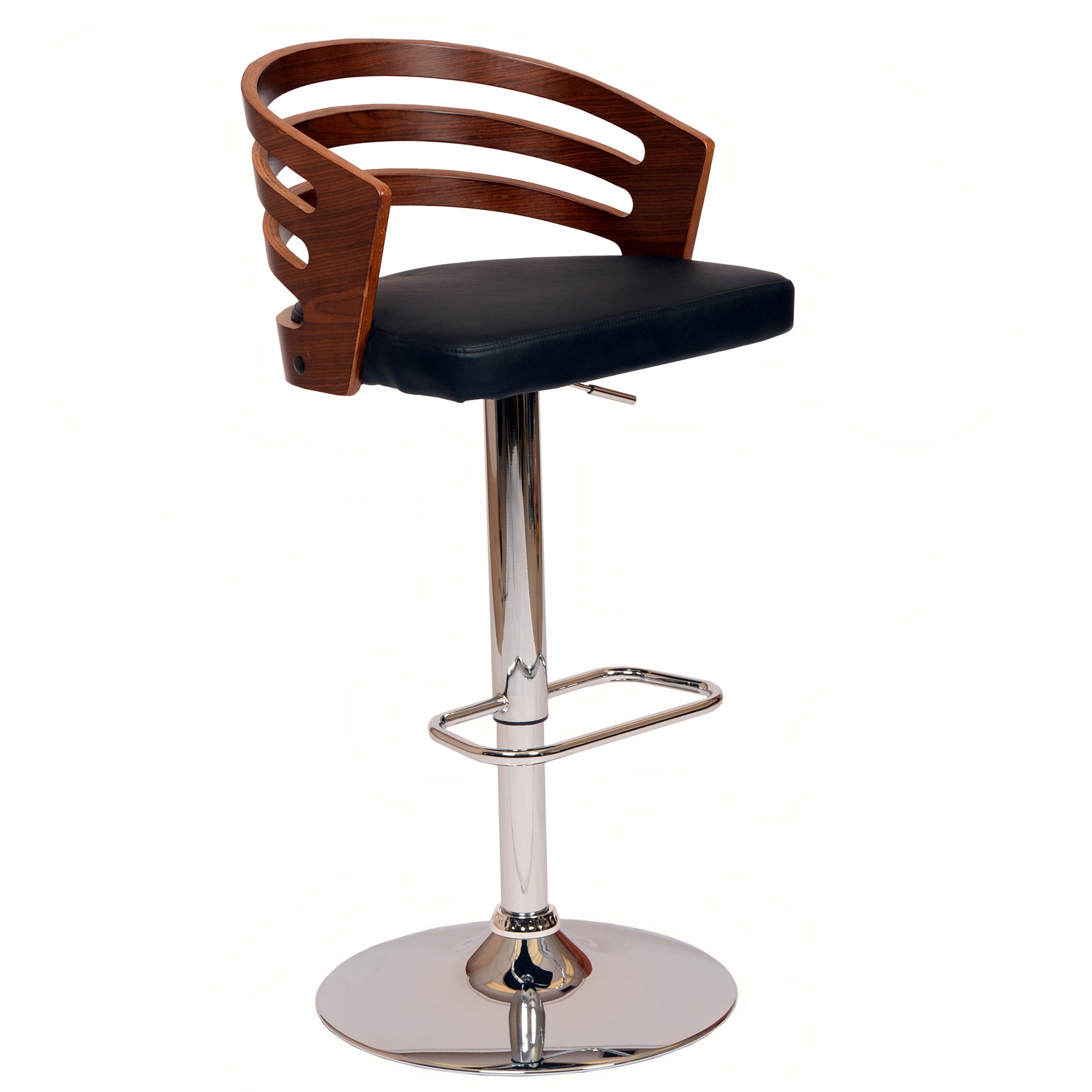 25" Black And Silver Iron Swivel Low Back Adjustable Height Bar Chair - GreatEagleInc