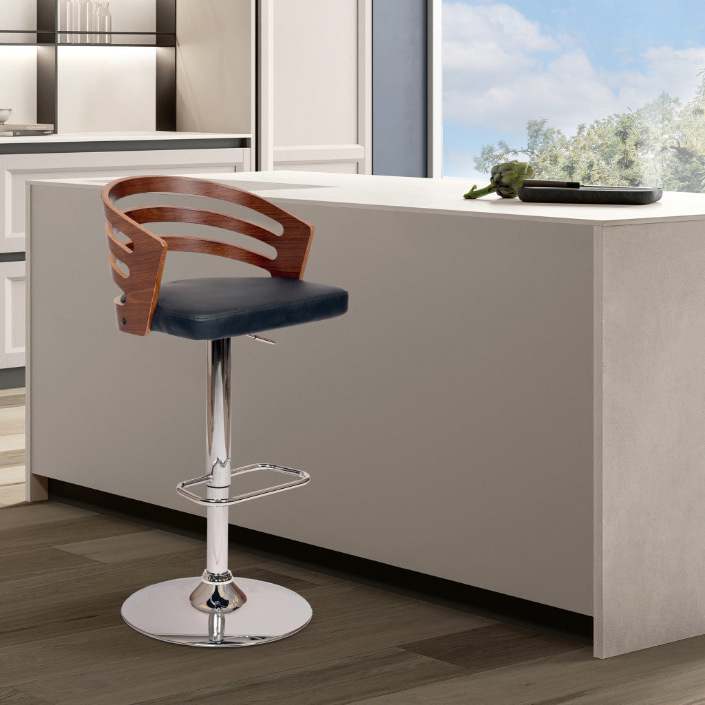 25" Black And Silver Iron Swivel Low Back Adjustable Height Bar Chair - GreatEagleInc
