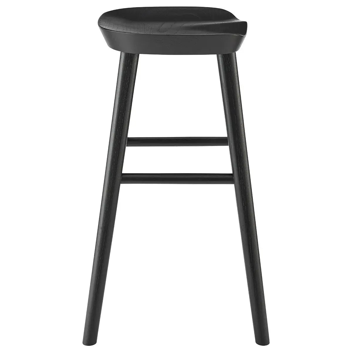25" Black Solid Wood Backless Counter Height Bar Chair Homeroots Living Room