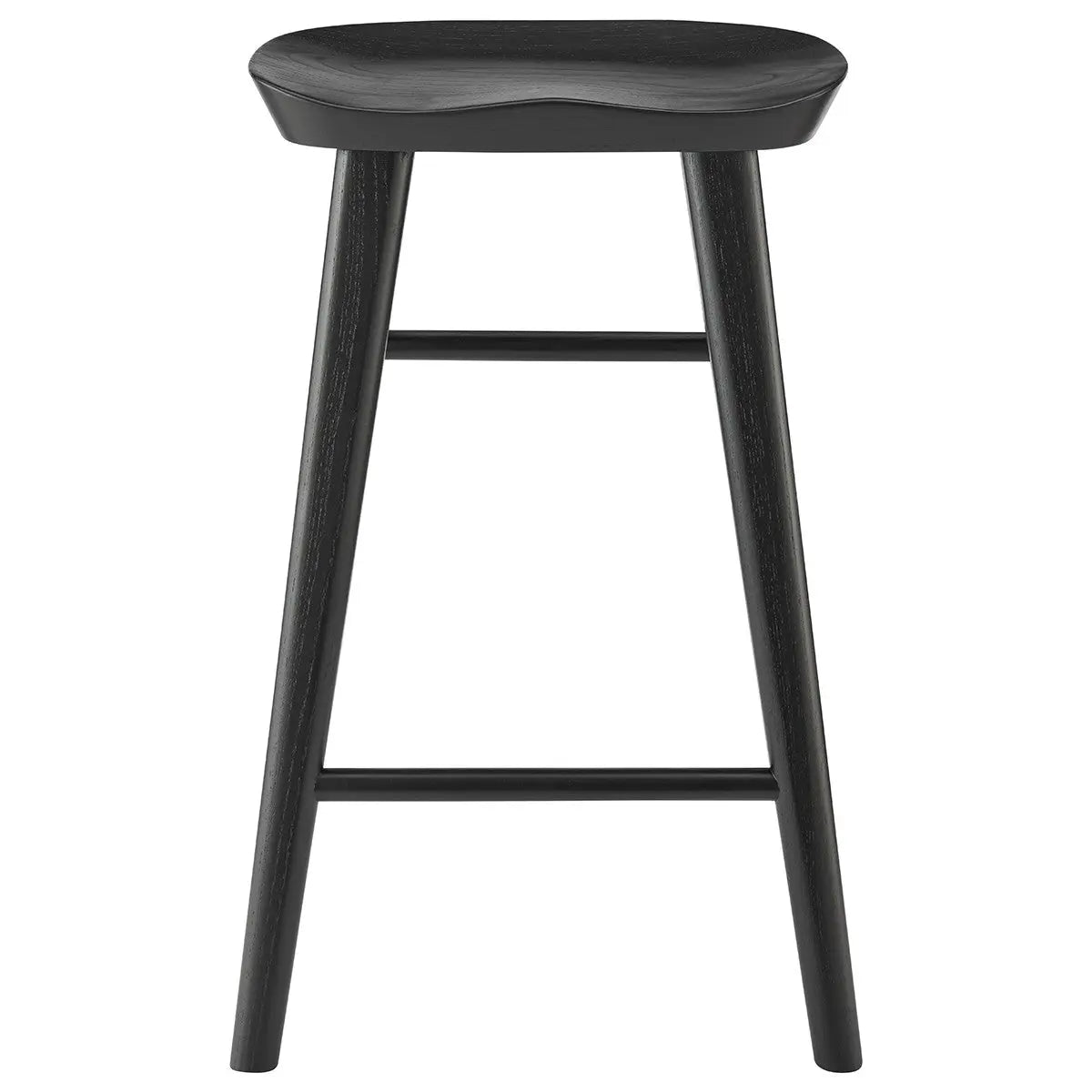 25" Black Solid Wood Backless Counter Height Bar Chair Homeroots Living Room