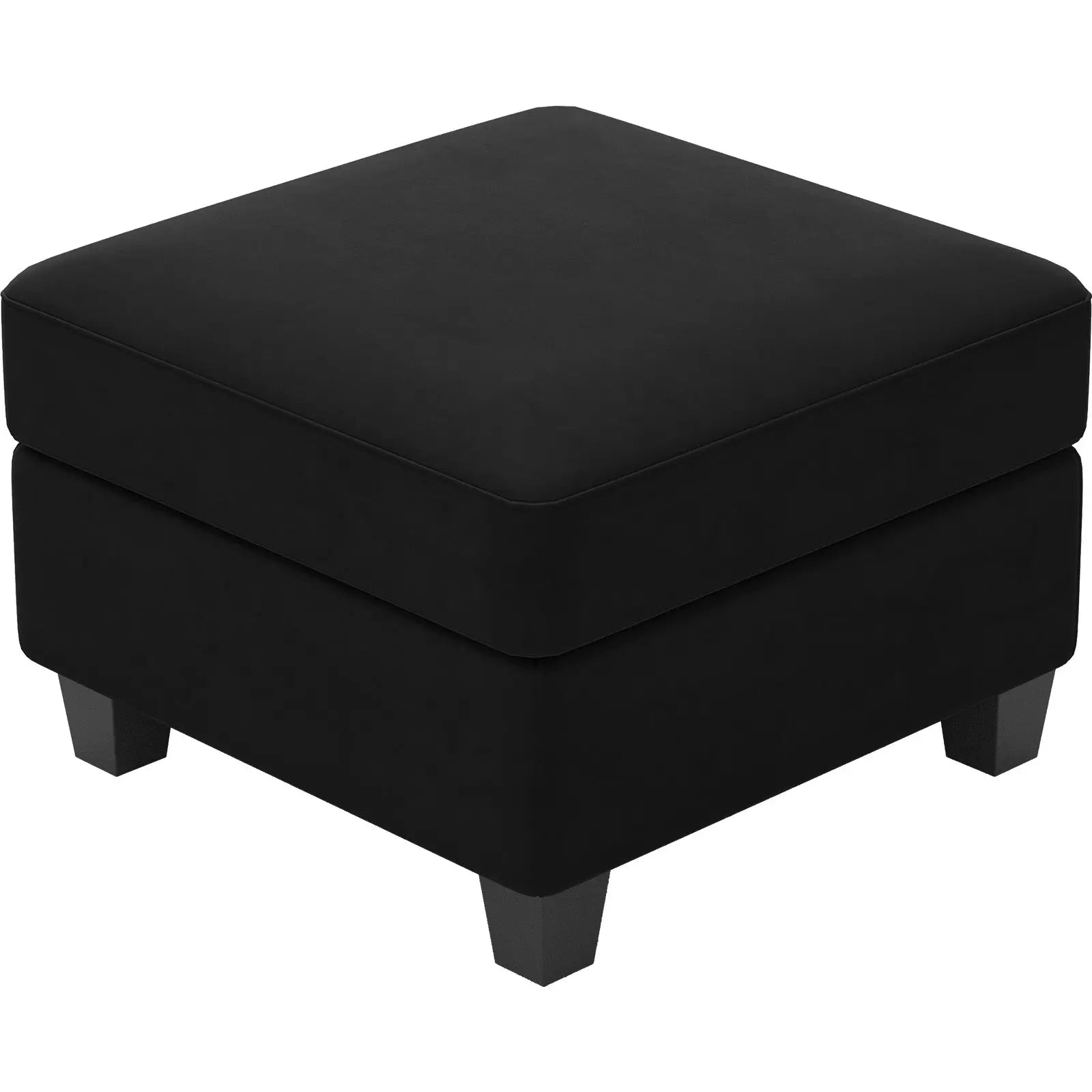 25" Black Velvet Storage Ottoman Homeroots Living Room