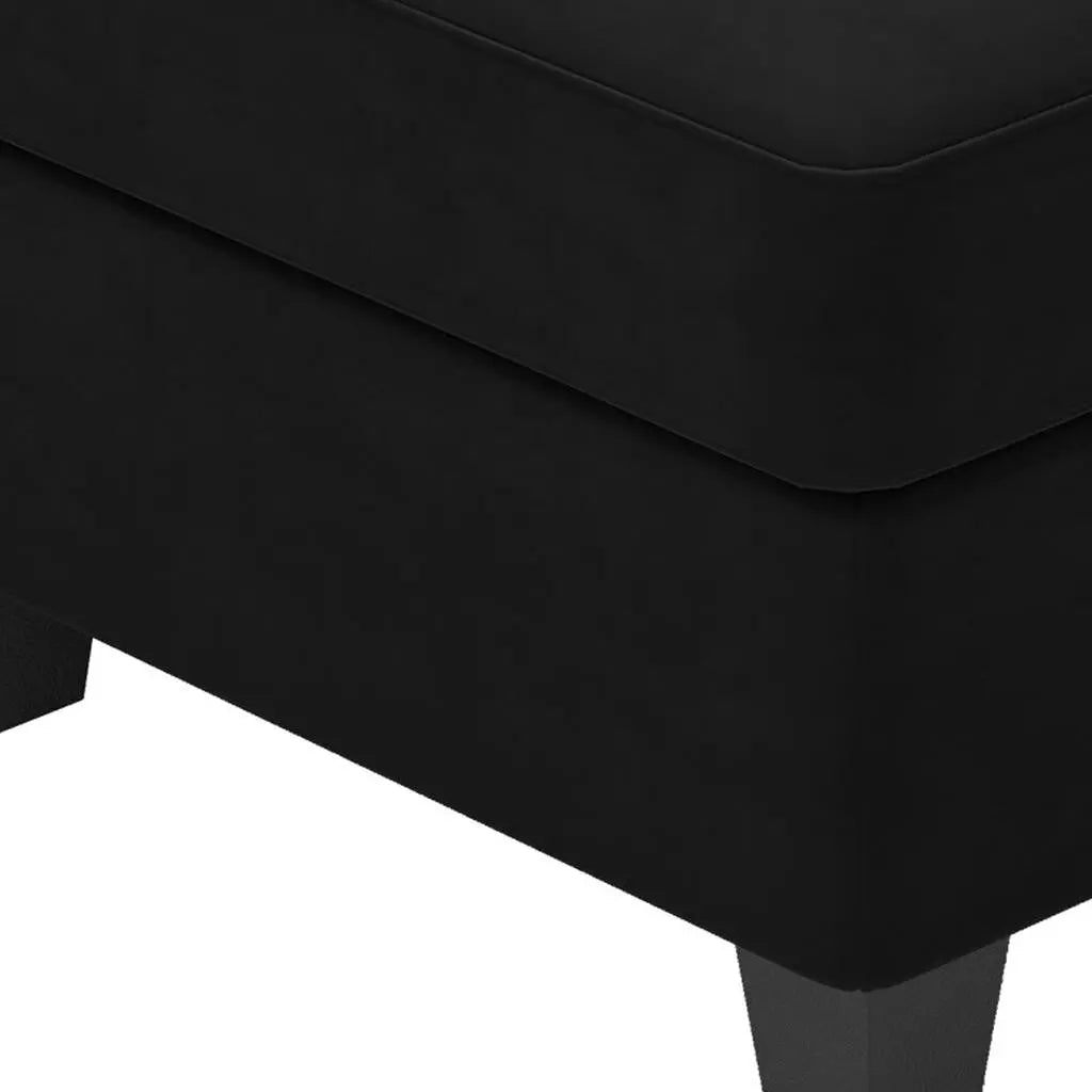 25" Black Velvet Storage Ottoman Homeroots Living Room