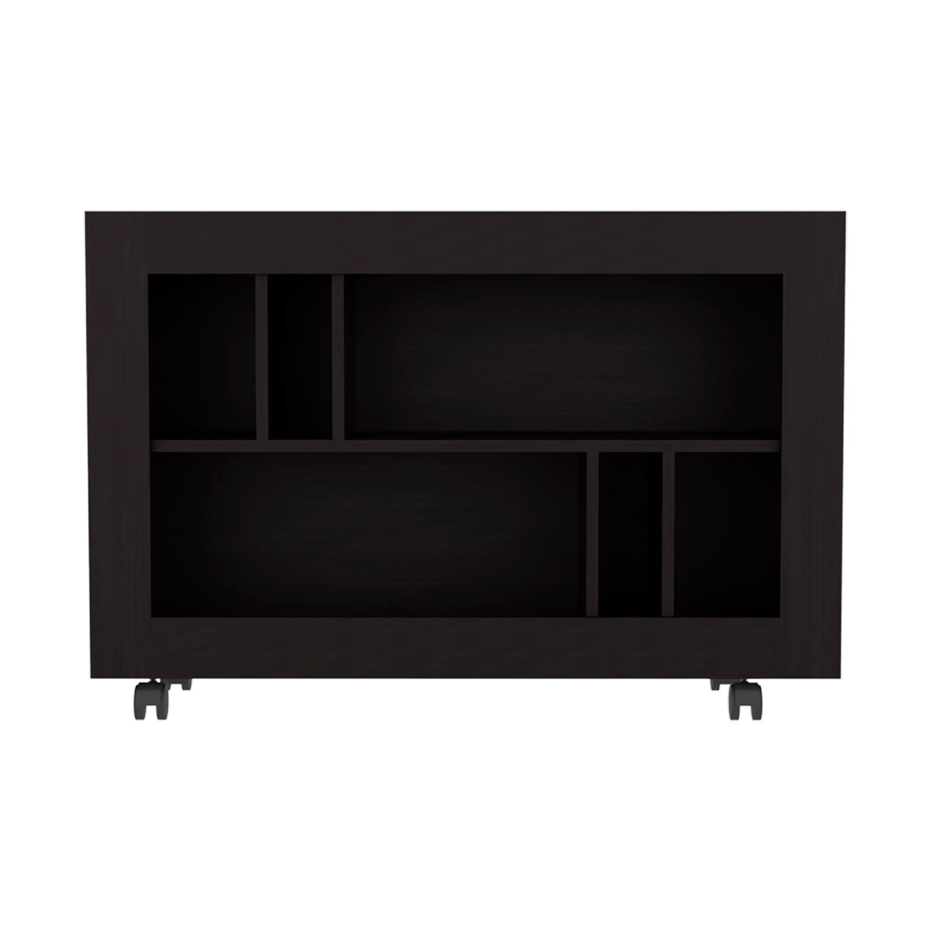 25" Black Wood Five Tier Bookcase Homeroots Office