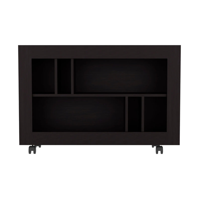 25" Black Wood Five Tier Bookcase Homeroots Office