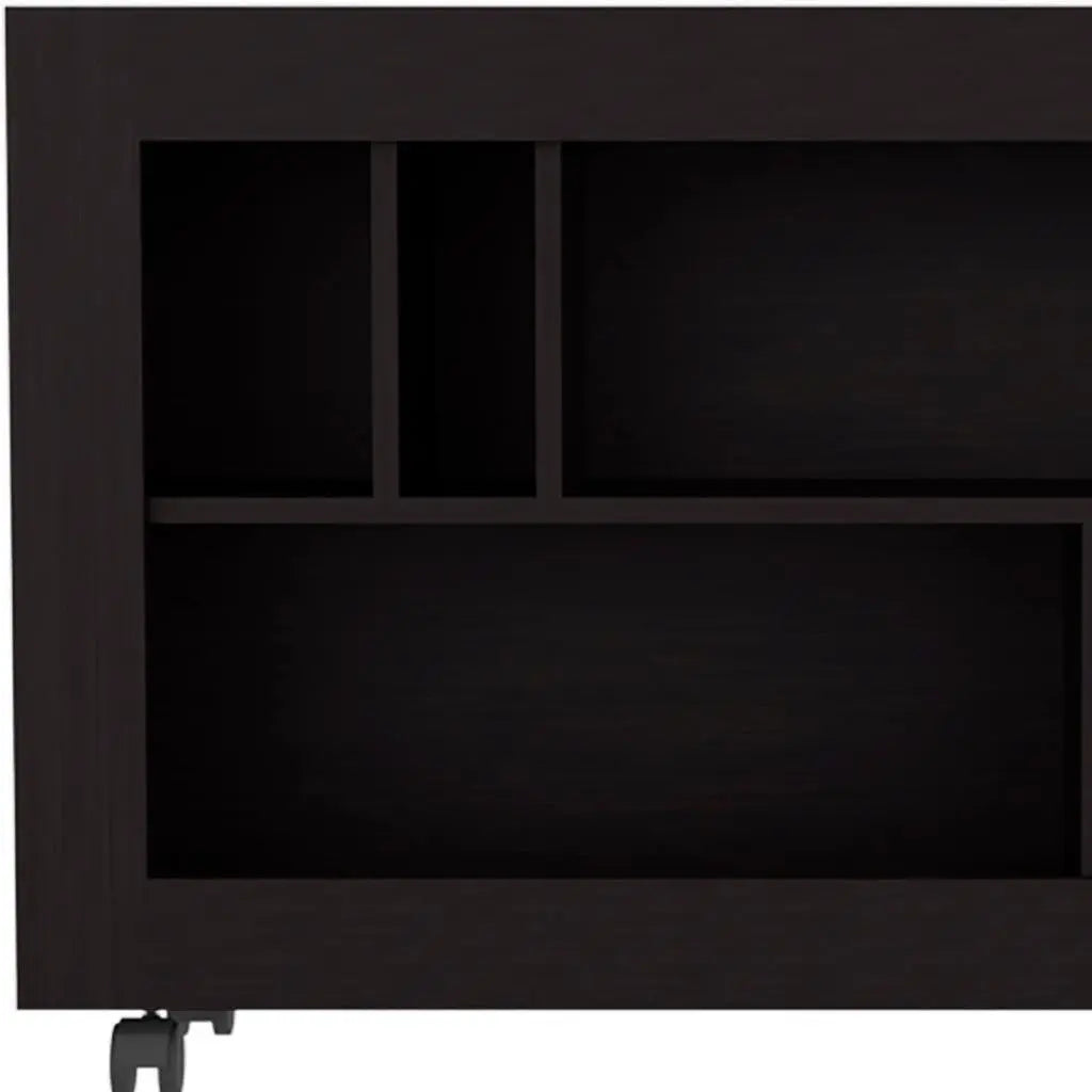 25" Black Wood Five Tier Bookcase Homeroots Office