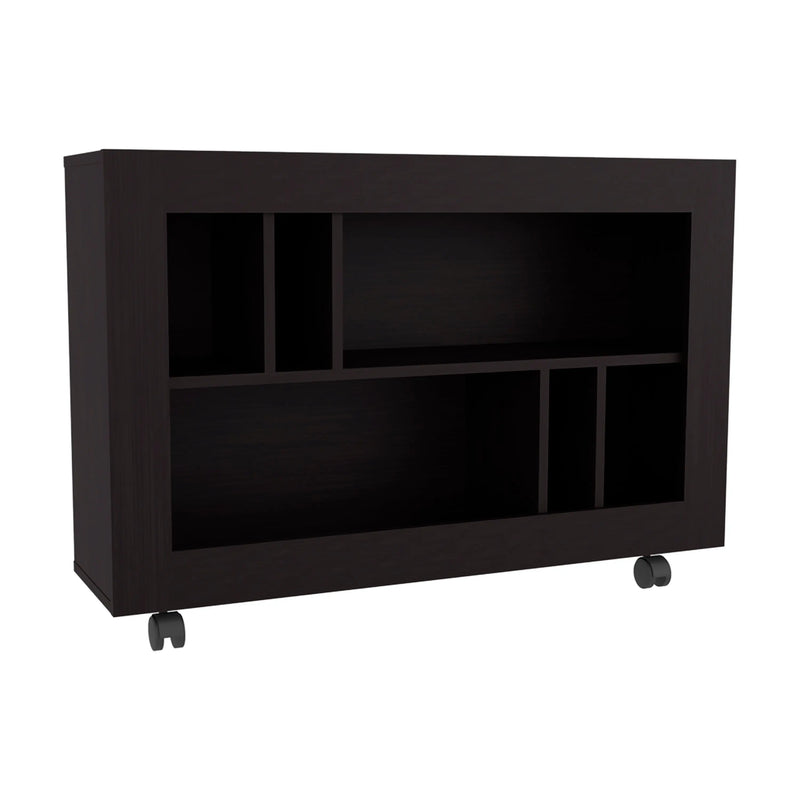 25" Black Wood Five Tier Bookcase Homeroots Office