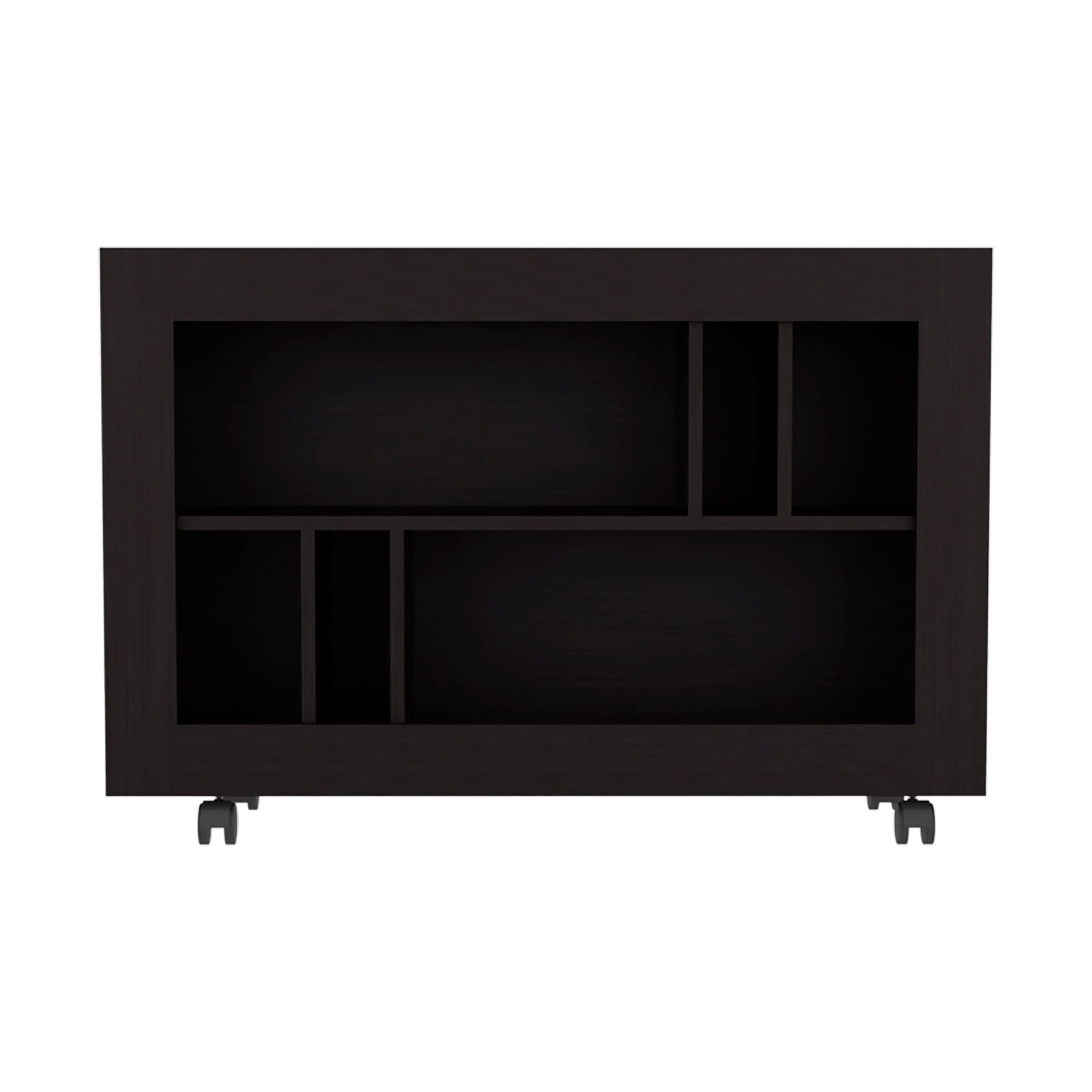 25" Black Wood Five Tier Bookcase Homeroots Office