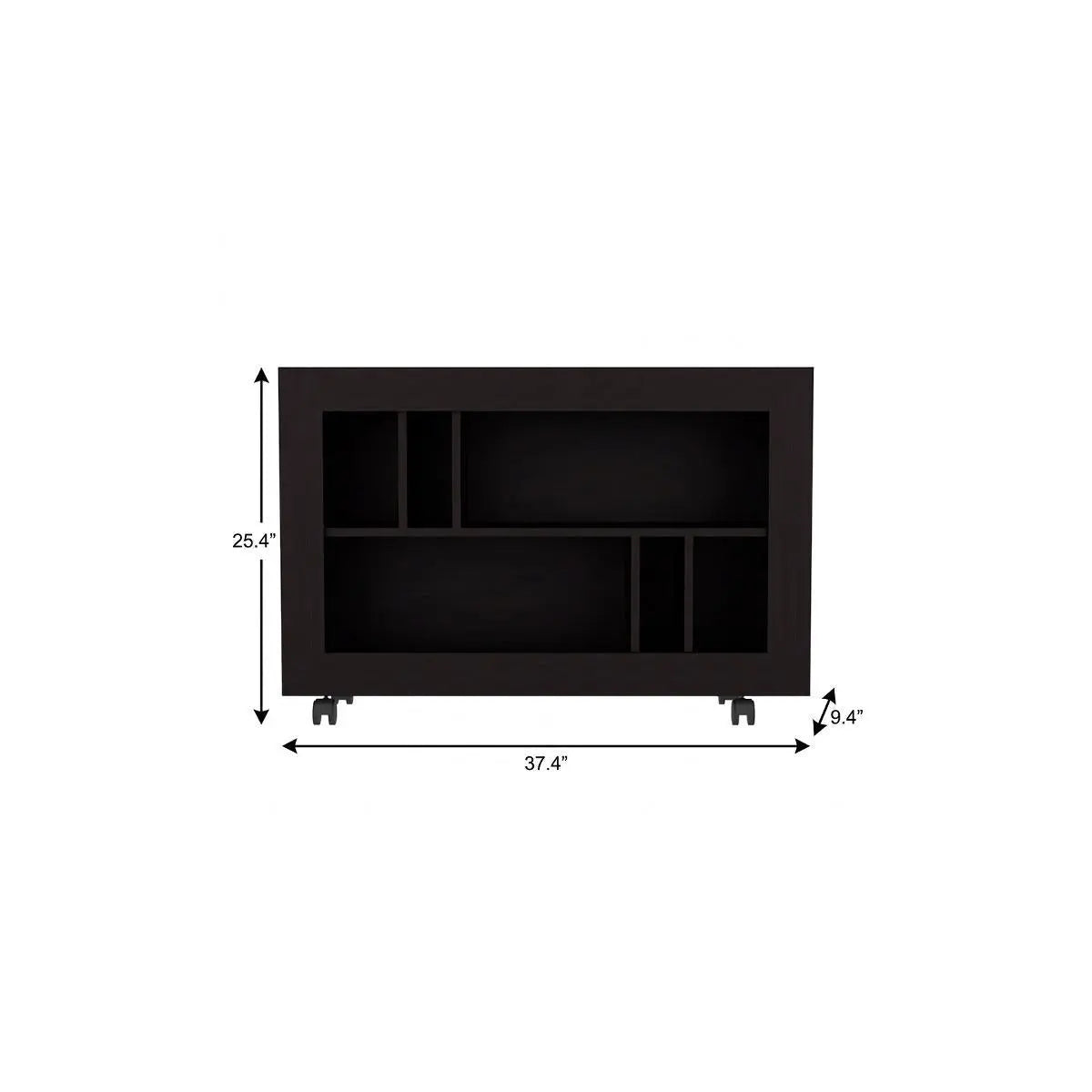 25" Black Wood Five Tier Bookcase Homeroots Office
