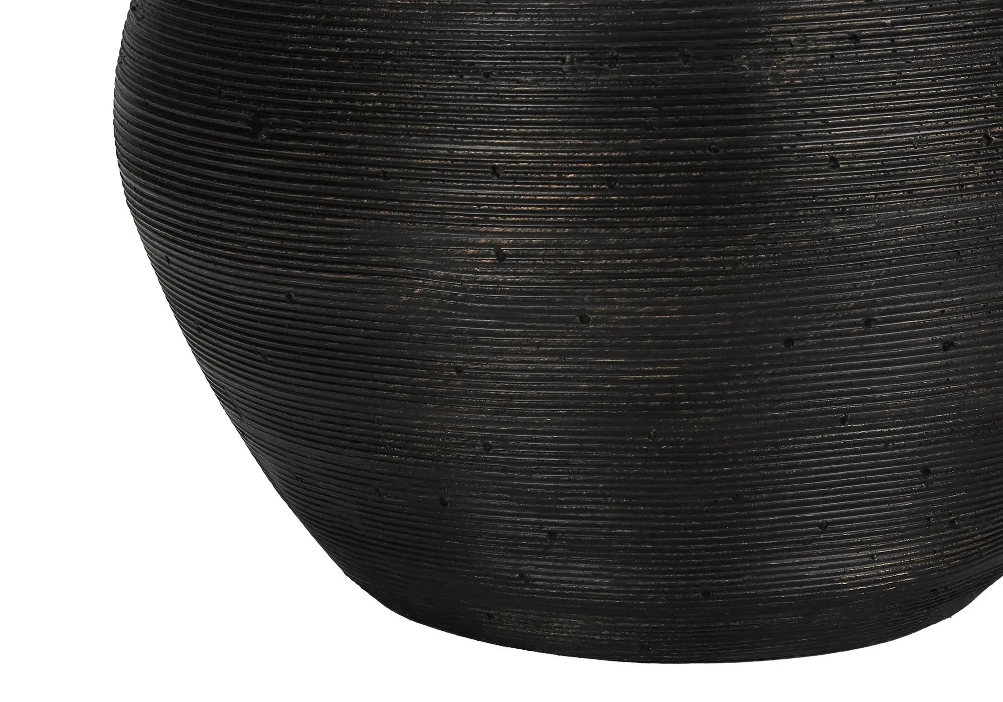 25" Black and Gold Concrete Round Table Lamp With Ivory Drum Shade Homeroots Lighting
