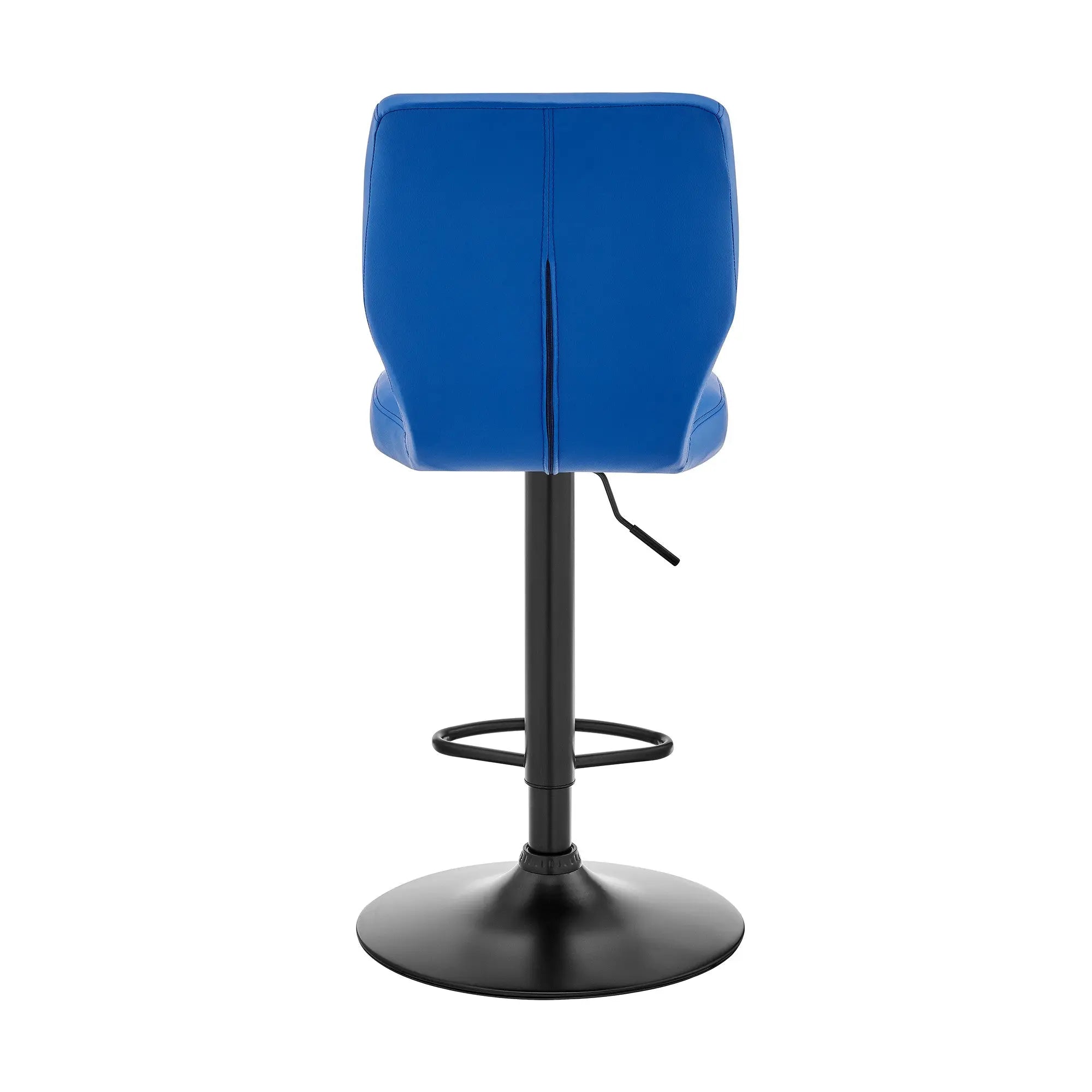 25" Blue And Black Iron Swivel Adjustable Height Bar Chair Homeroots Living Room
