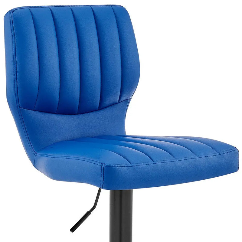 25" Blue And Black Iron Swivel Adjustable Height Bar Chair Homeroots Living Room