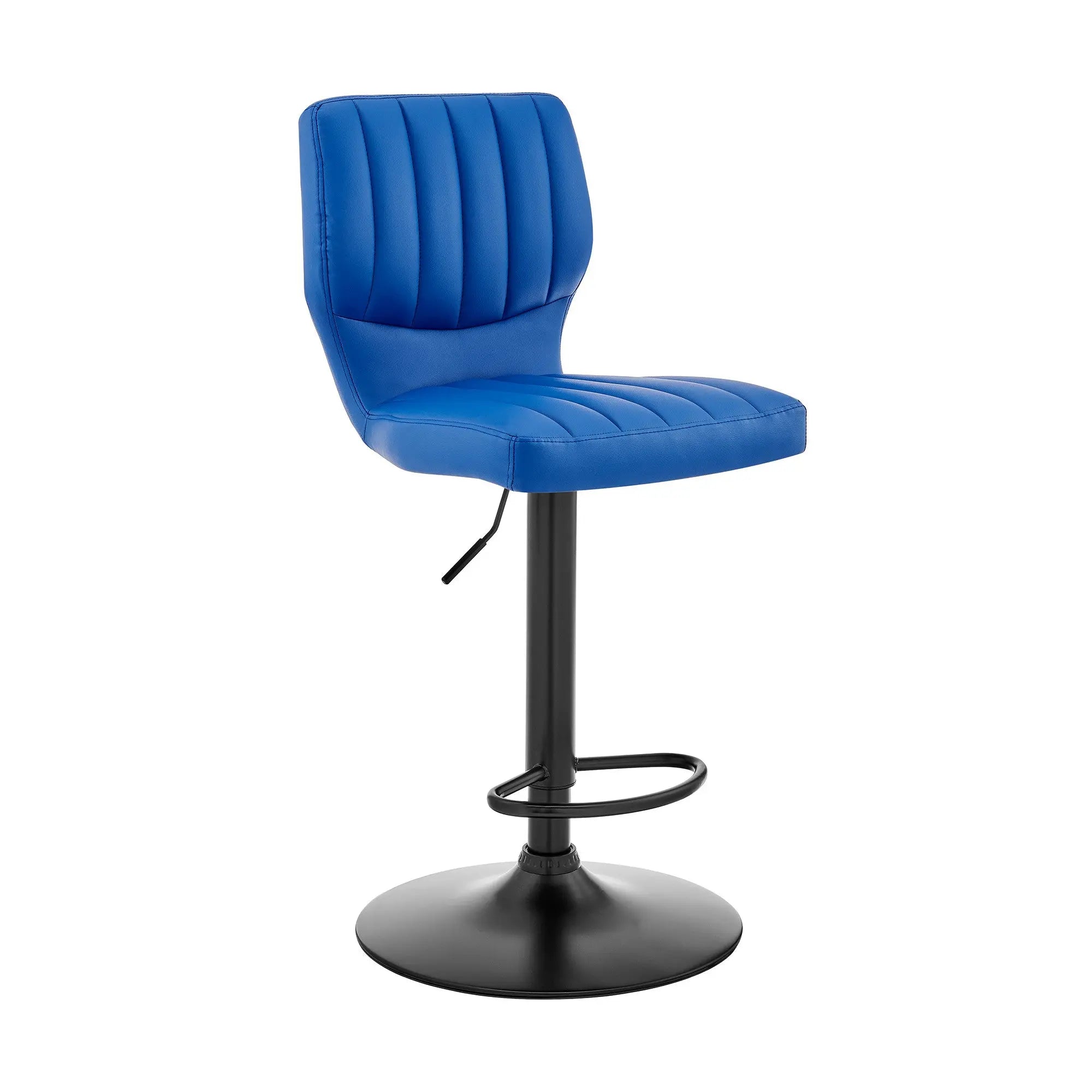 25" Blue And Black Iron Swivel Adjustable Height Bar Chair Homeroots Living Room