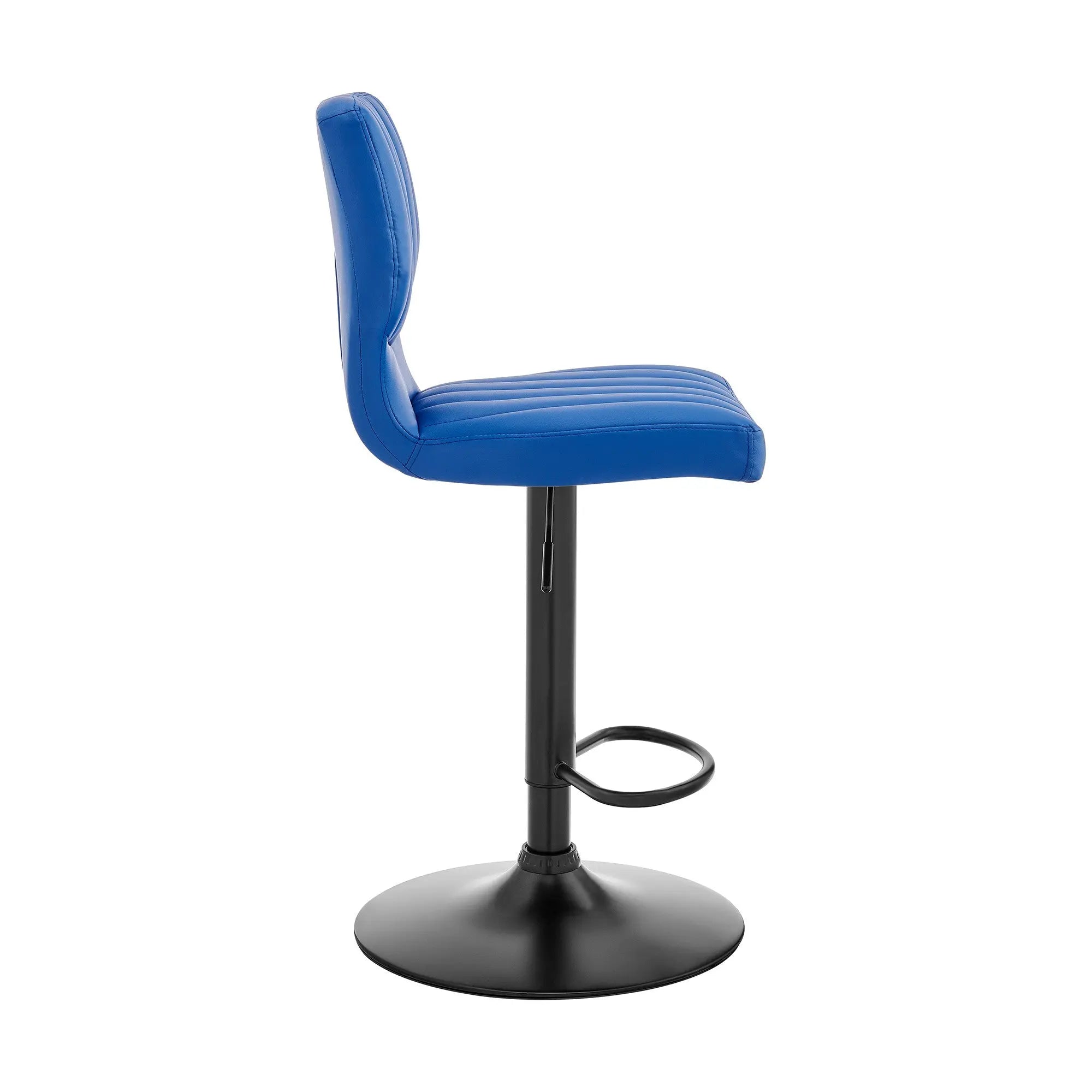25" Blue And Black Iron Swivel Adjustable Height Bar Chair Homeroots Living Room