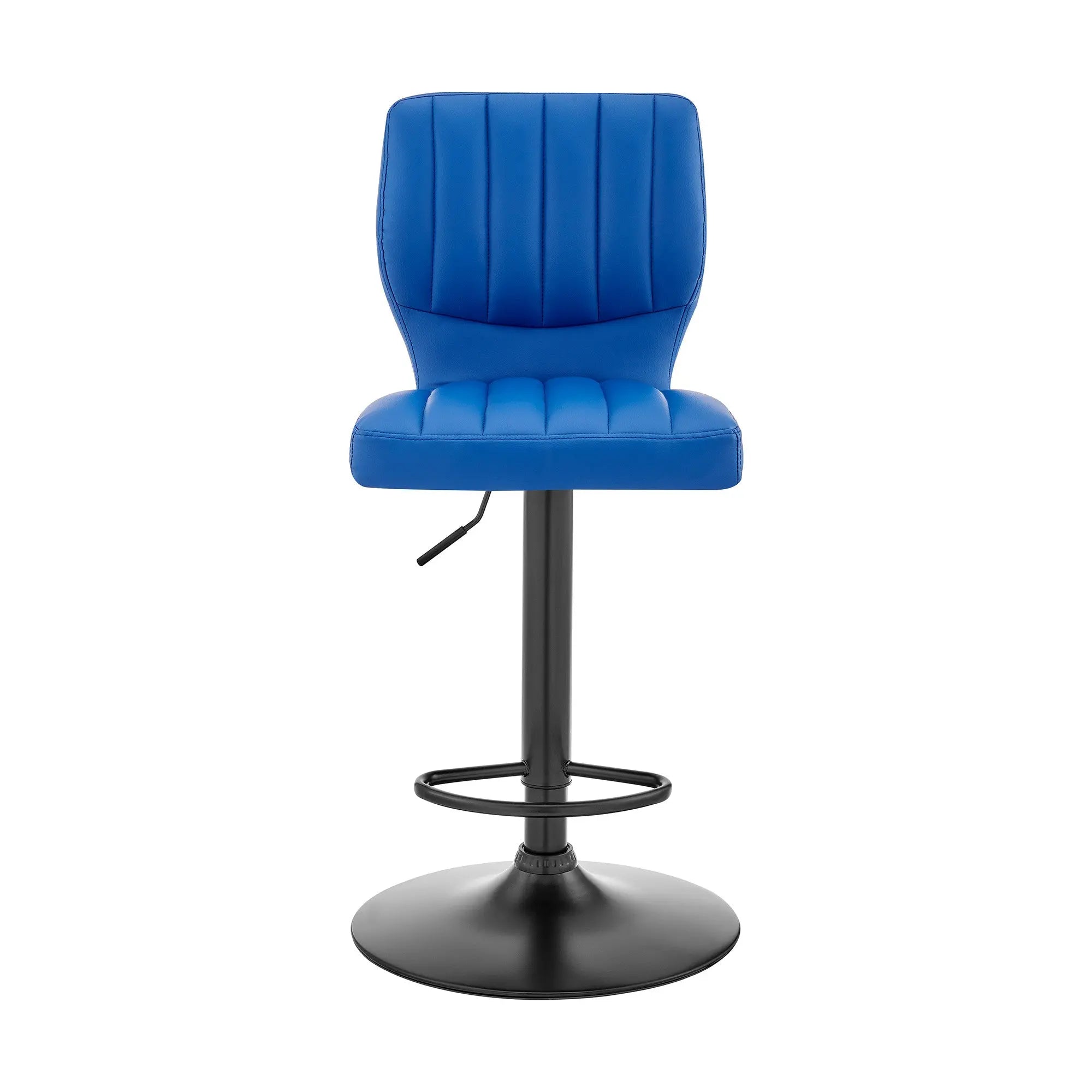 25" Blue And Black Iron Swivel Adjustable Height Bar Chair Homeroots Living Room