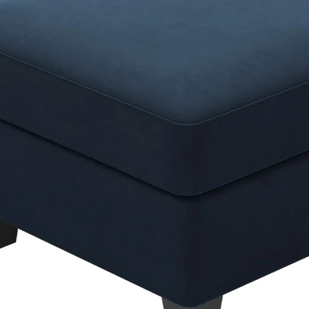 25" Blue and Black Velvet Storage Ottoman Homeroots Living Room