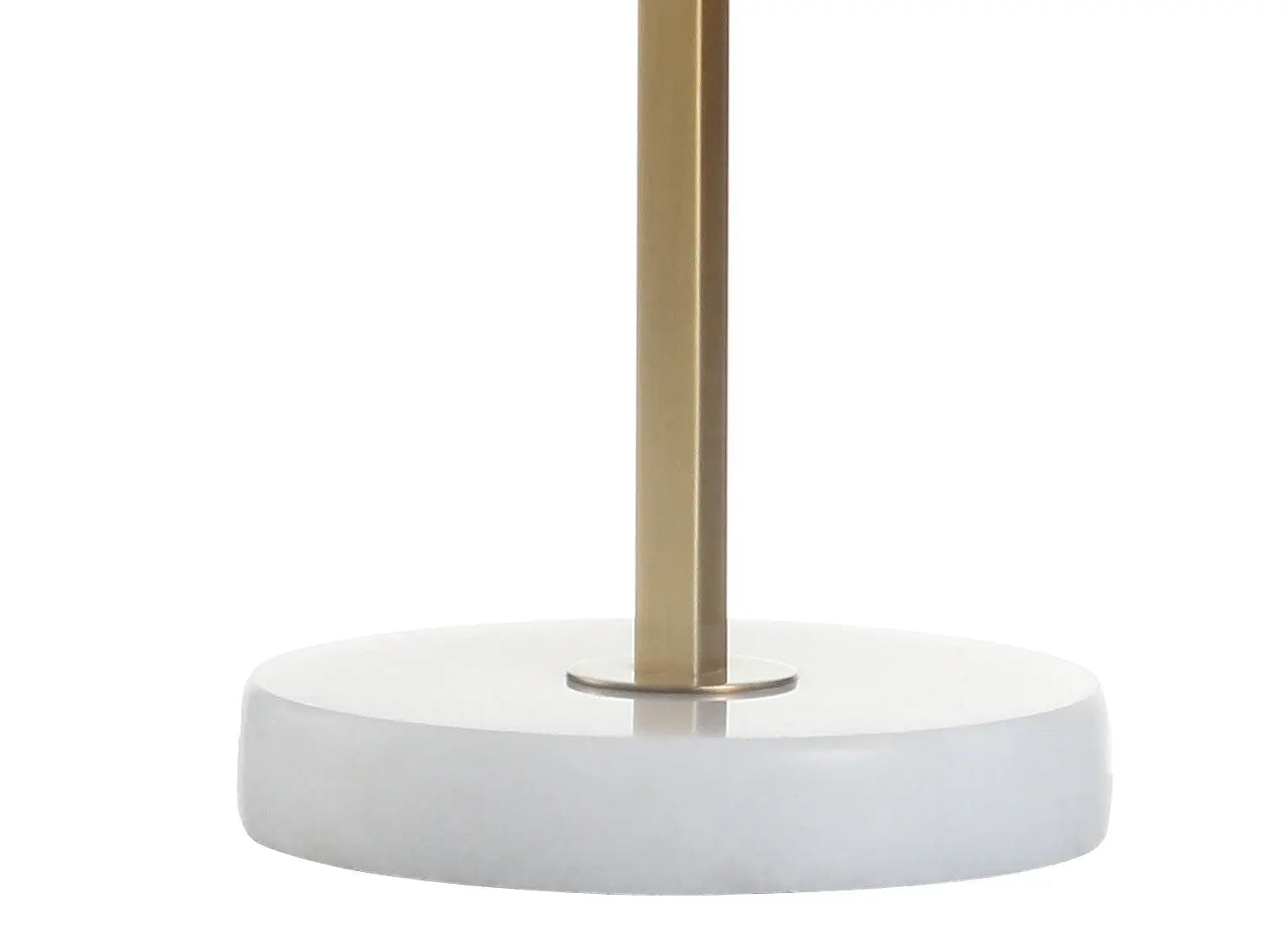 25" Brass And White Round Table Lamp With Drum Shade Homeroots Lighting