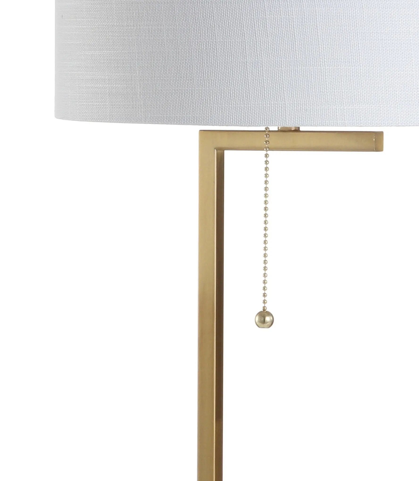 25" Brass And White Round Table Lamp With Drum Shade Homeroots Lighting