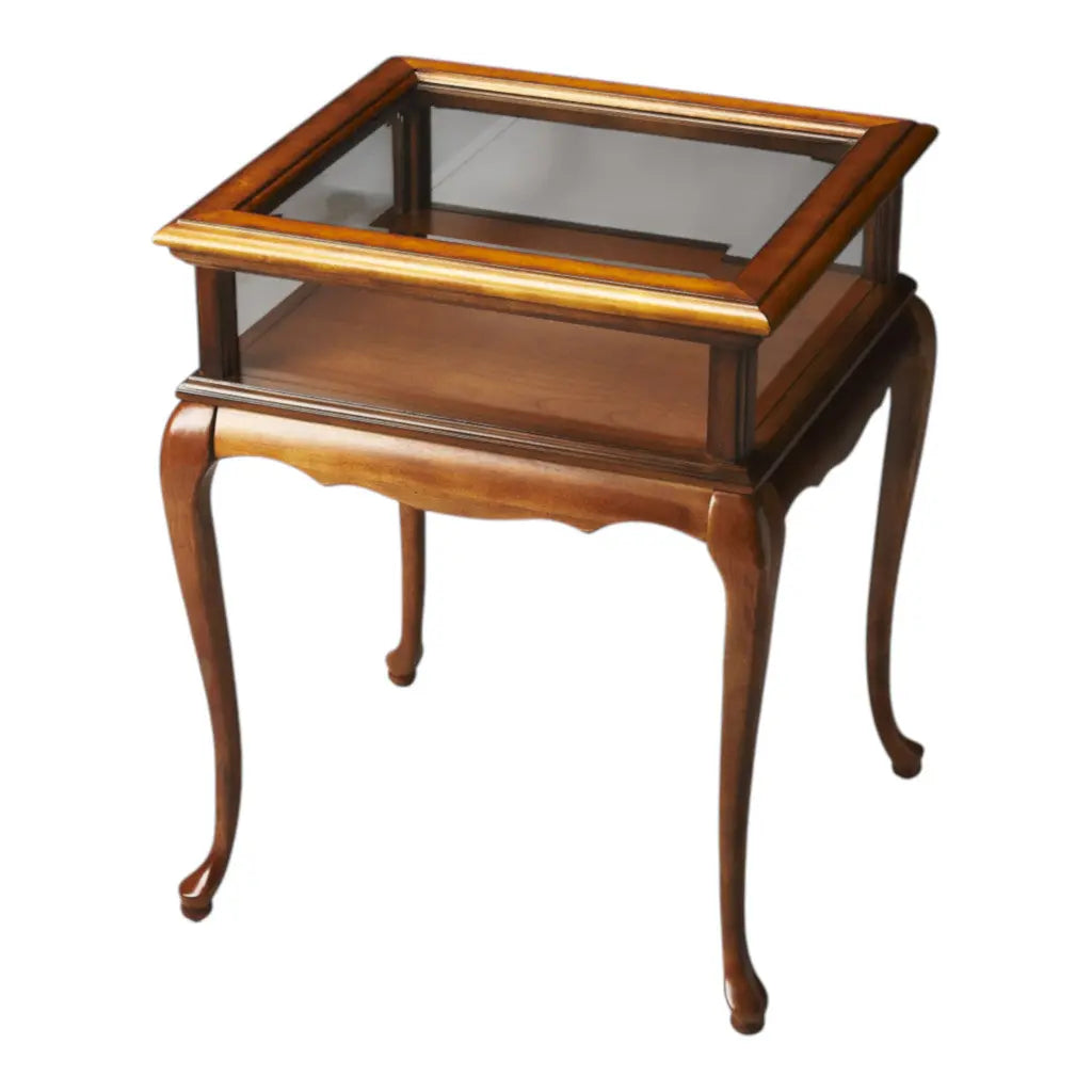 25" Brown And Clear Glass End Table Homeroots Living Room