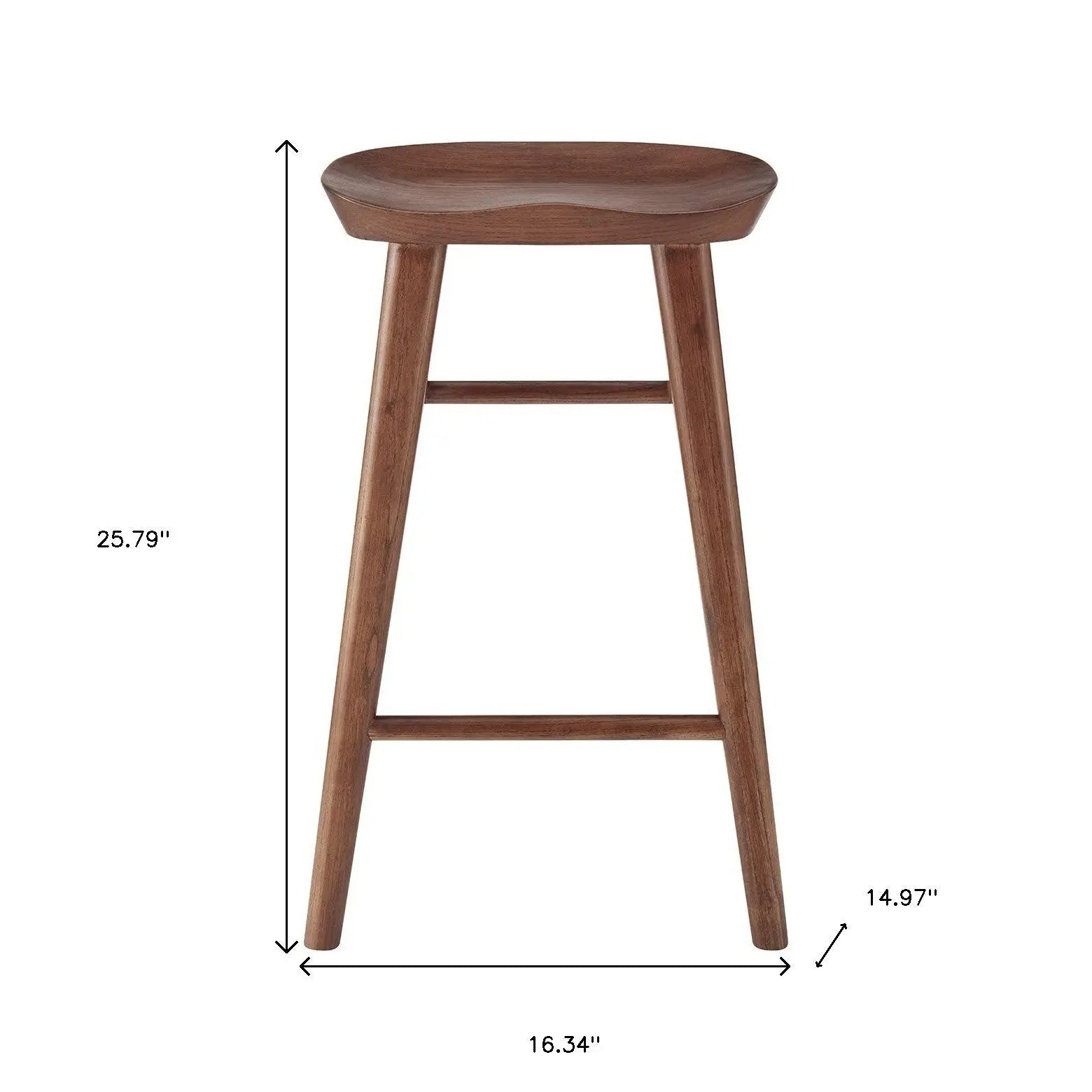 25" Brown Manufactured Wood Backless Counter Height Bar Chair Homeroots Living Room