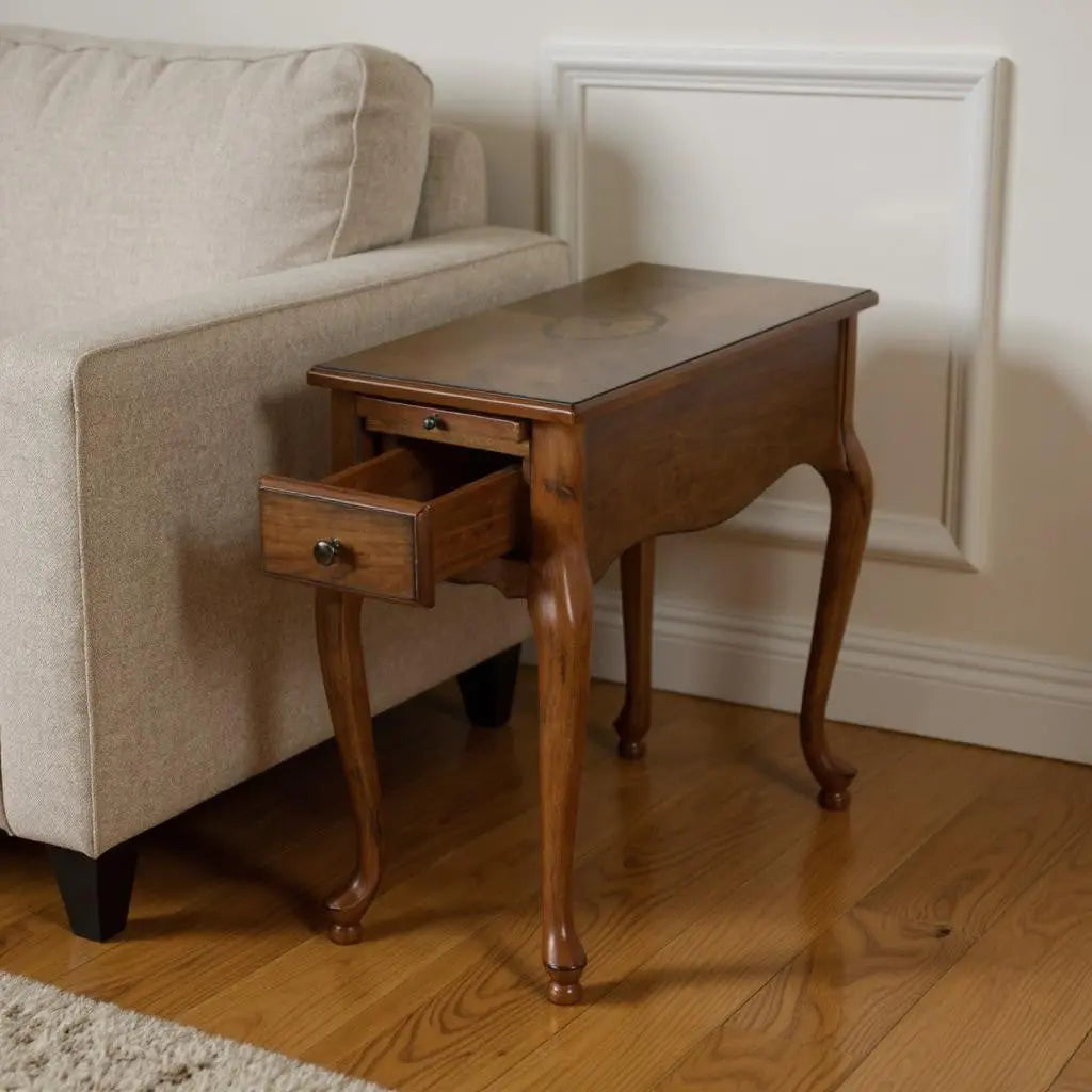 25" Brown Solid And Manufactured Wood Rectangular End Table With Drawer Homeroots Living Room