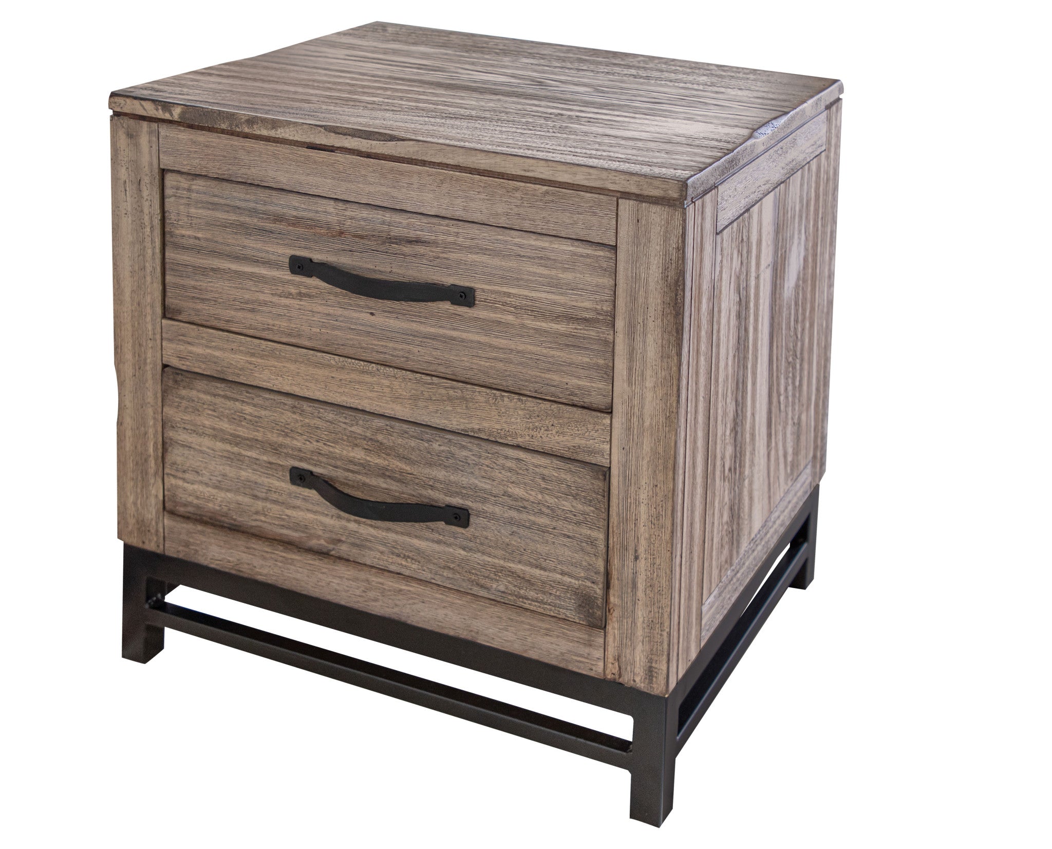 25" Brown Solid Wood Two Drawer Nightstand Homeroots Bed & Bath